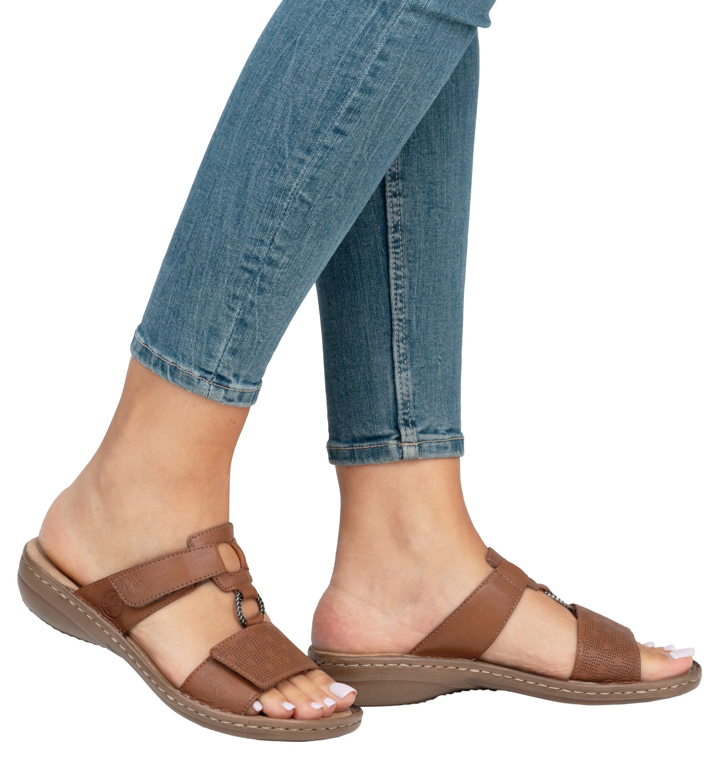 Rieker Slippers , zomerschoen, strand-schoen, klittenbandschoen met perforatie