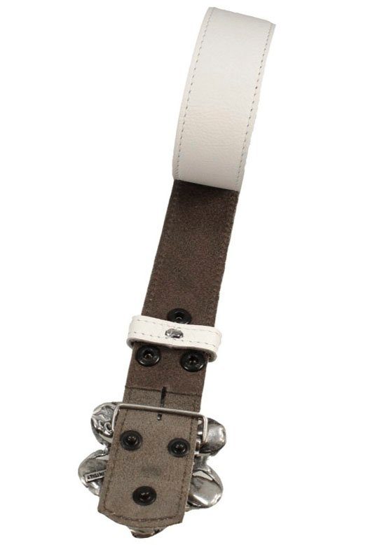 RETTUNGSRING by showroom 019° Leren riem met verwisselbare sluiting "nostalgie parel wit"
