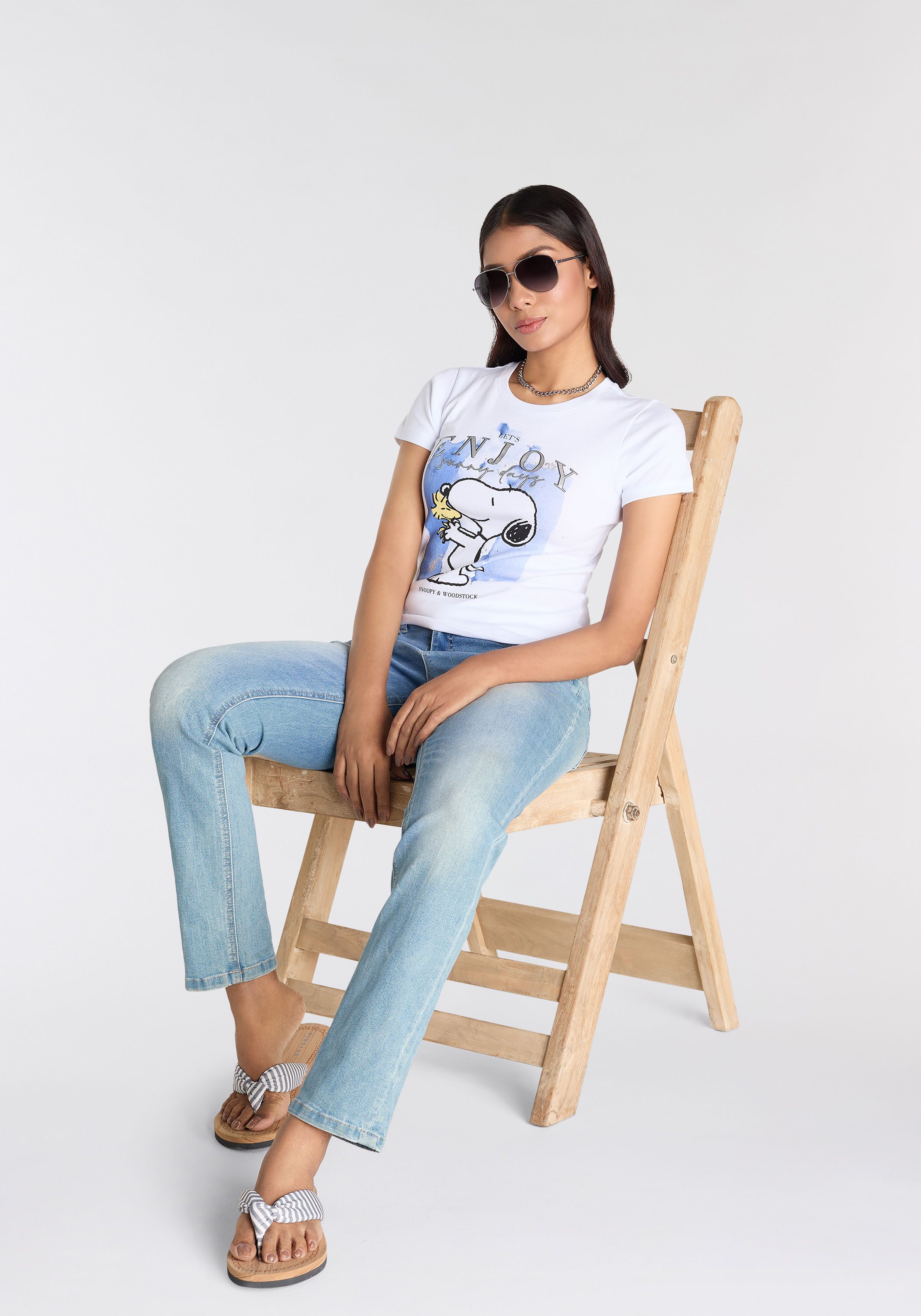 KangaROOS Shirt met korte mouwen met originele snoopy print in licentie