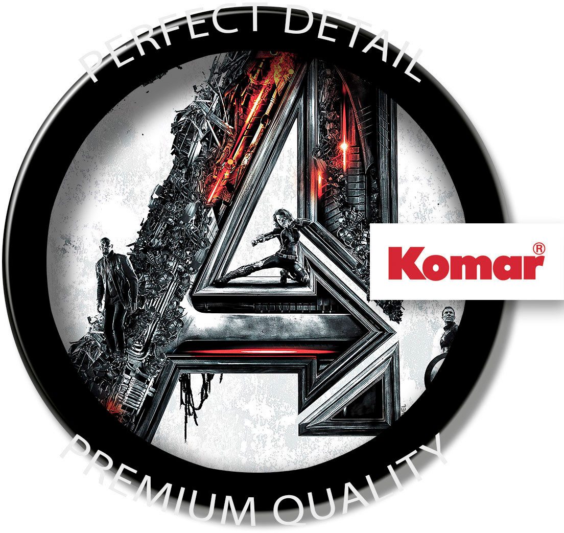 Komar Artprint op linnen Avengers Groot A Logo - Afmeting 40 x 40 cm Canvasdoek met echt houten frame, kinderkamer (1 stuk)