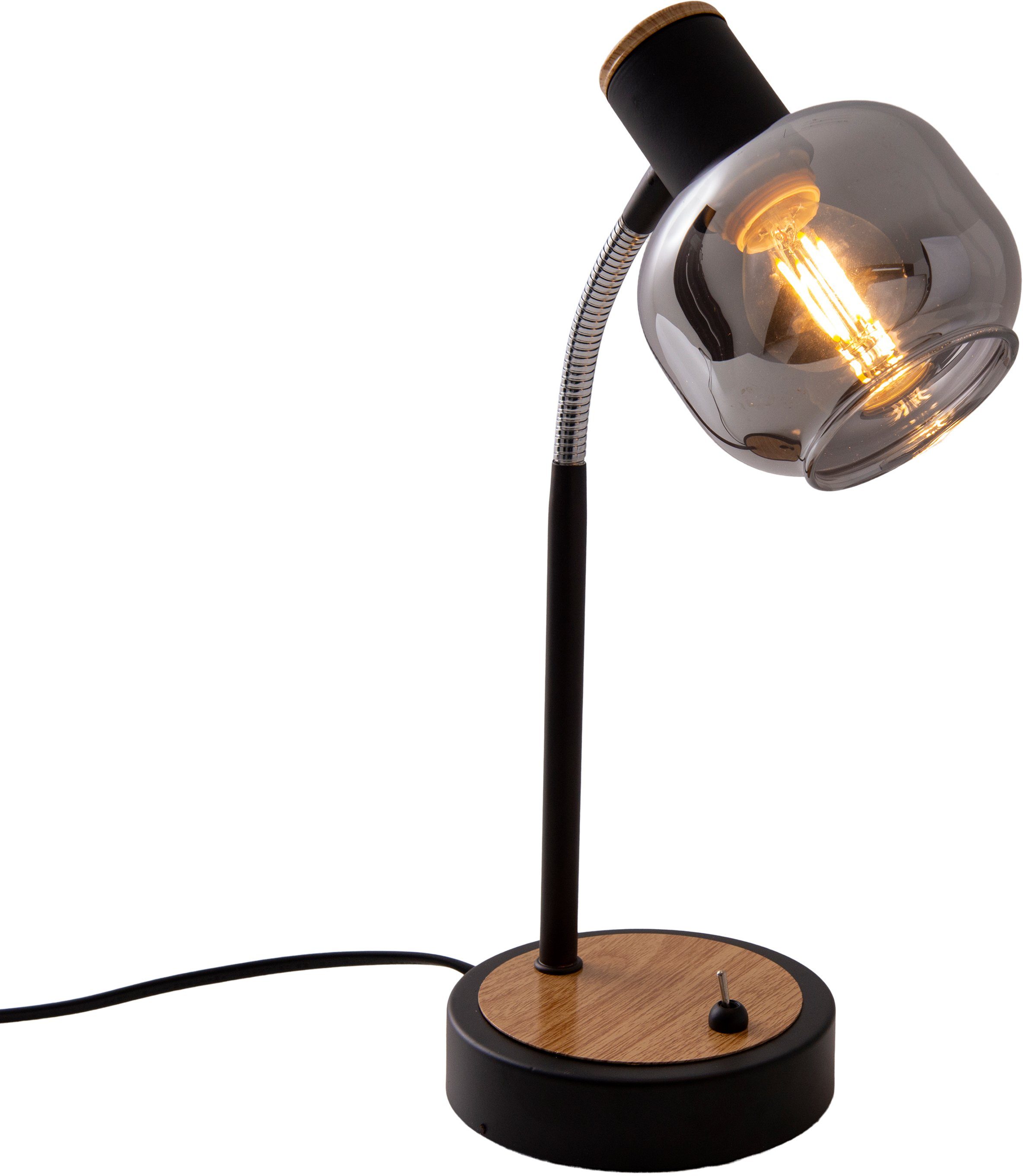 näve Tafellamp Fumoso Tafellamp >>Fumoso<<,excl.1xE14 max.40 W,zwart/naturel,smoking Glass (1 stuk)