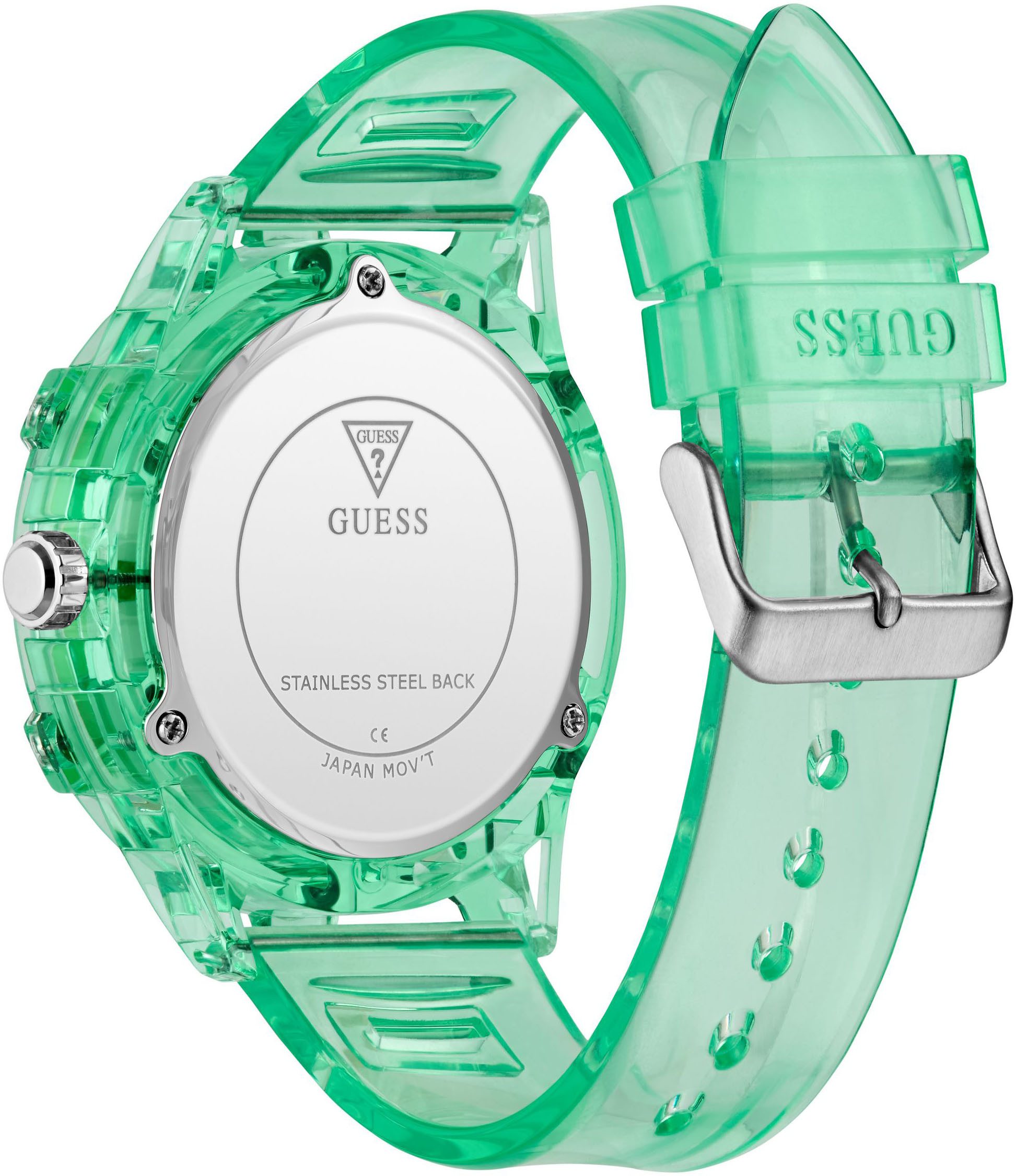 Guess Multifunctioneel horloge King Quartz horloge, polshorloge, herenhorloge, datum, weekdag, polyurethaan band