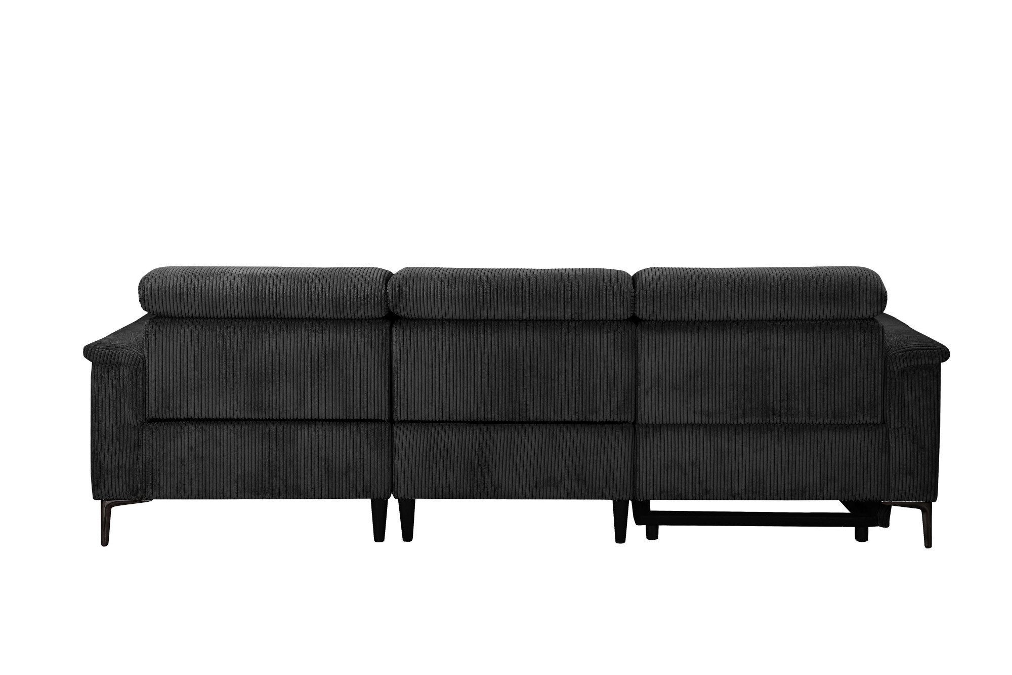 Places of Style Hoekbank Lund in cord, L-vorm, 261 cm, handmatige en elektrische relaxfunctie