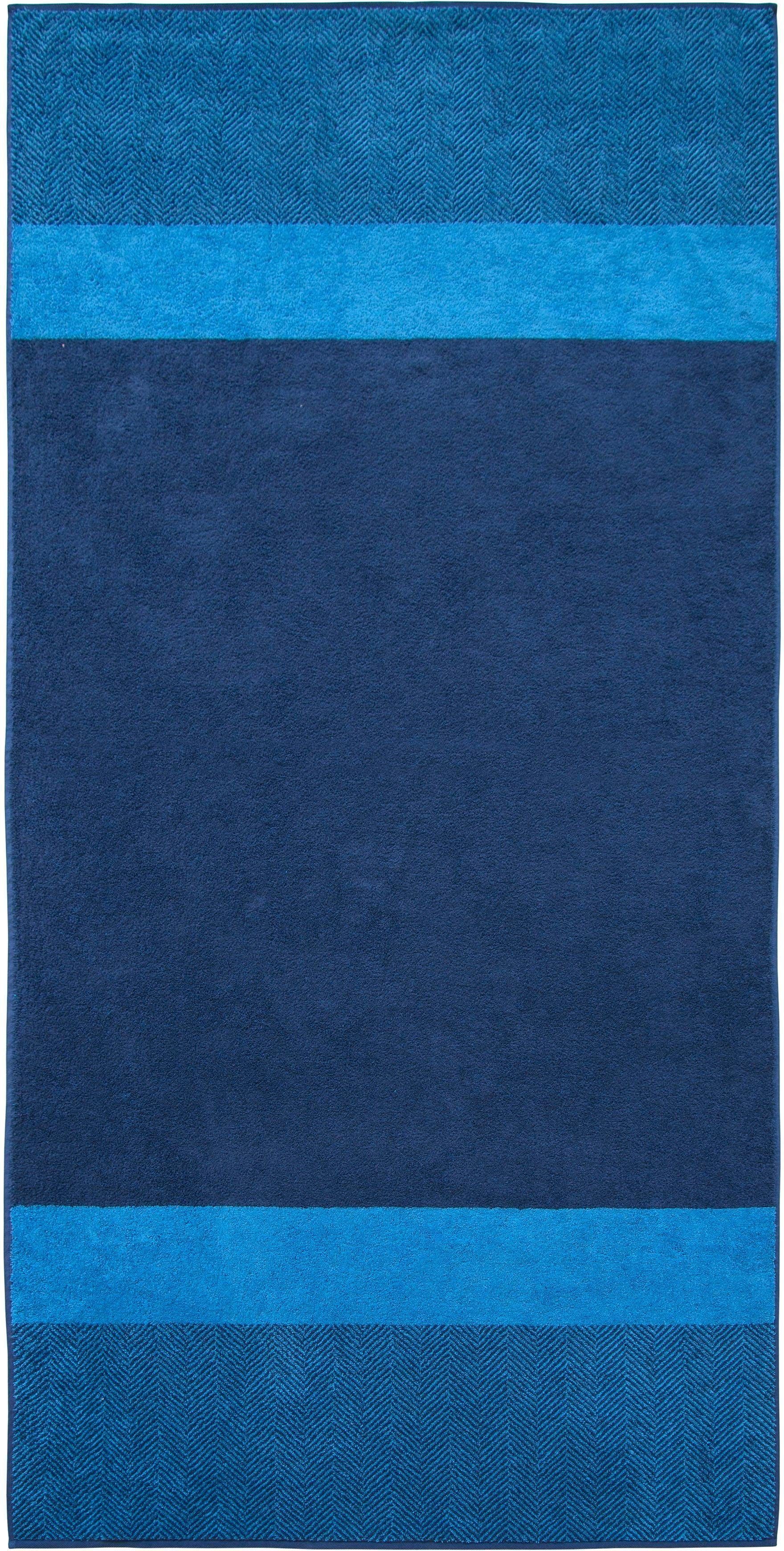 Dyckhoff Saunalaken Twee-kleurige streep Made in Germany, van 100% katoen, drogerbestendig (1 stuk) handdoeken blauw