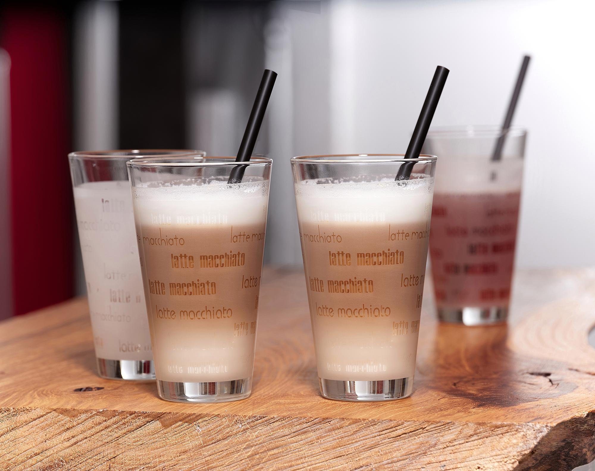 Ritzenhoff & Breker Latte macchiato glas Chicco Tekst-decor(set, 4-delig)