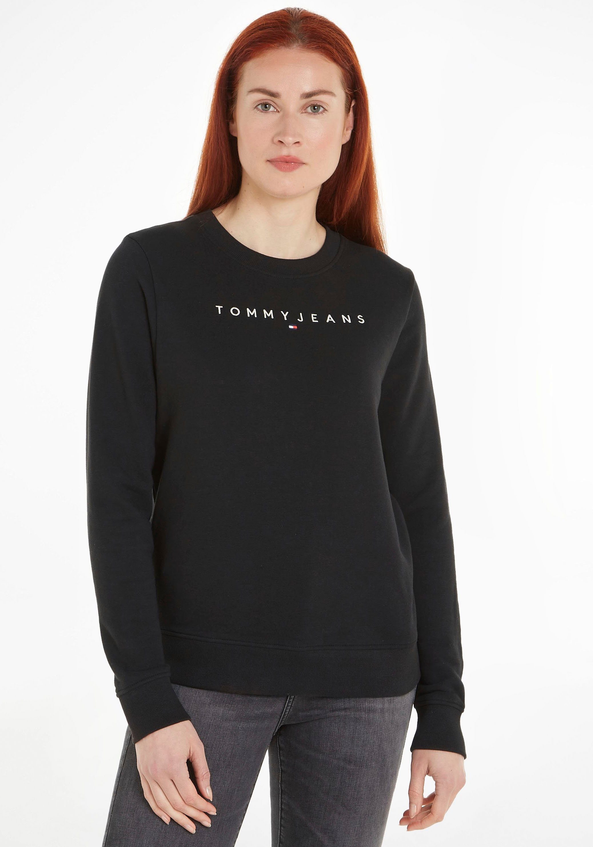 Tommy Jeans Curve Sweatshirt TJW REG LINEAR CREW EXT in grote maten met logo-opschrift