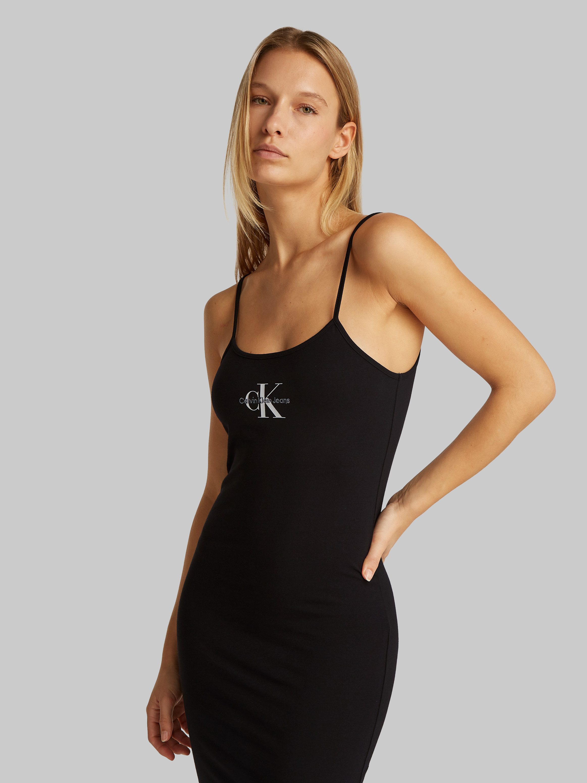 Calvin Klein Jurk met spaghettibandjes MONOLOGO STRAPPY DRESS