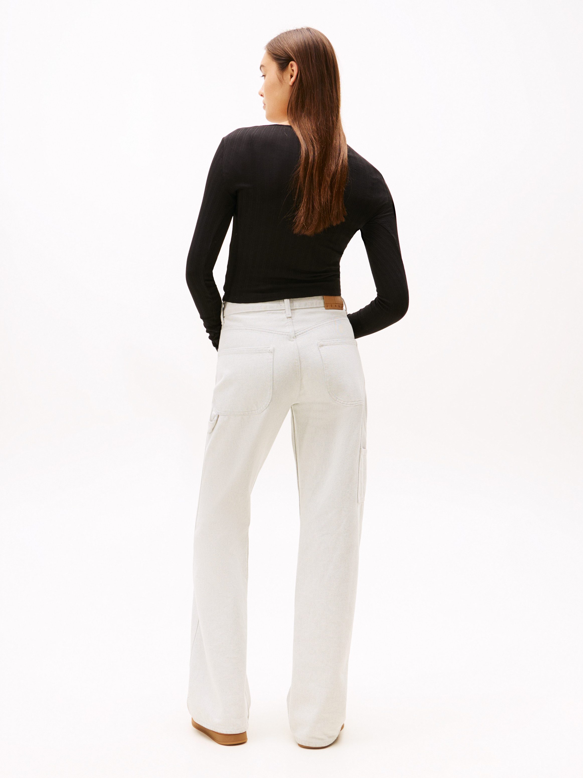 TOMMY JEANS Shirt met lange mouwen TJW SLIM SH IRREGULAR RIB LS