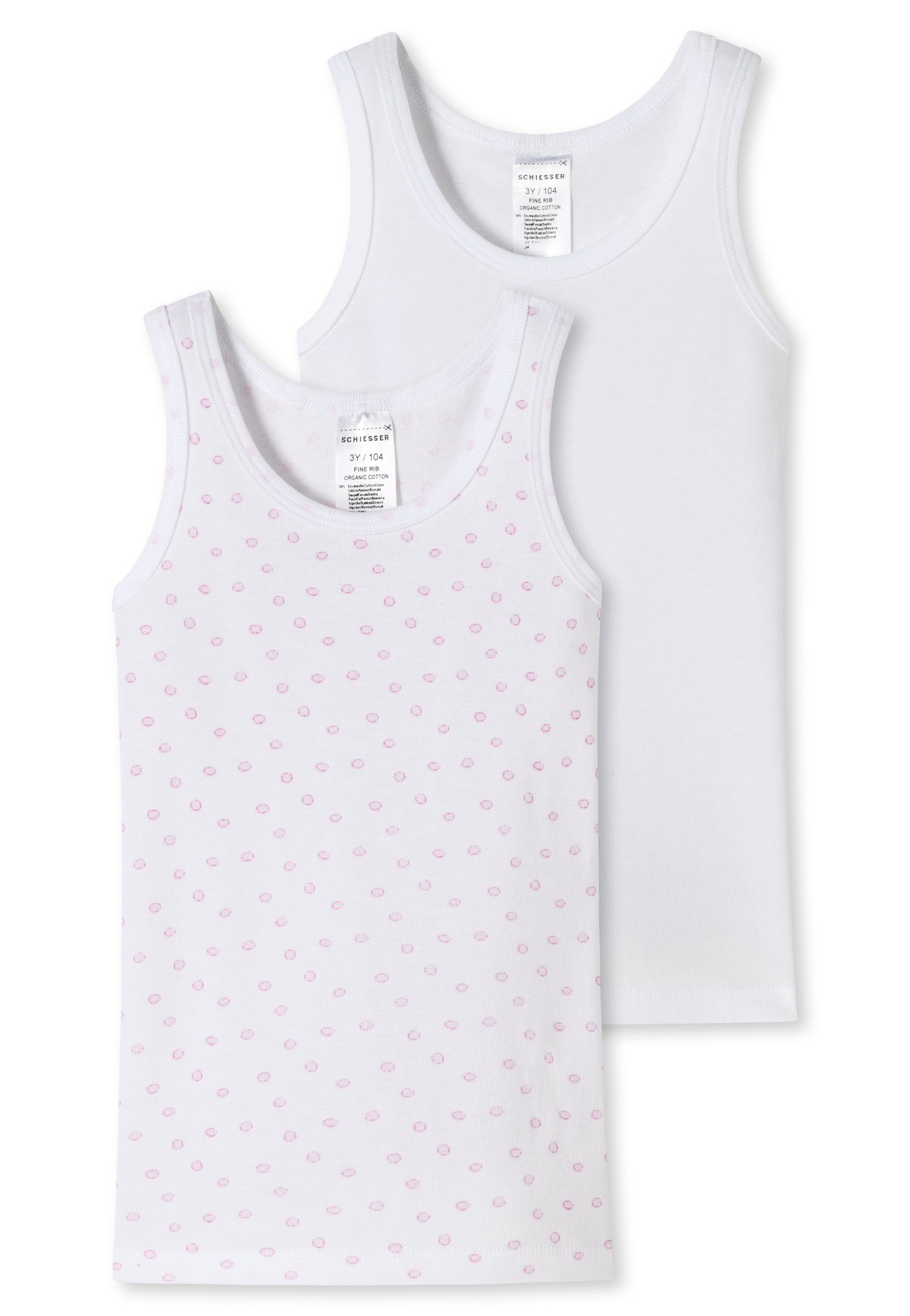 Schiesser Hemd Original Classics met vrolijke all-over print (2 stuks, Set van 2) meisjes ondergoed maat 92 wit