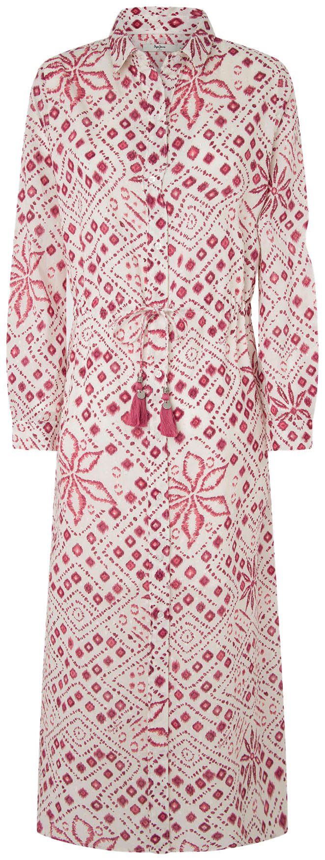 Pepe Jeans Blousejurk PAZ allover bedrukt, met bindband