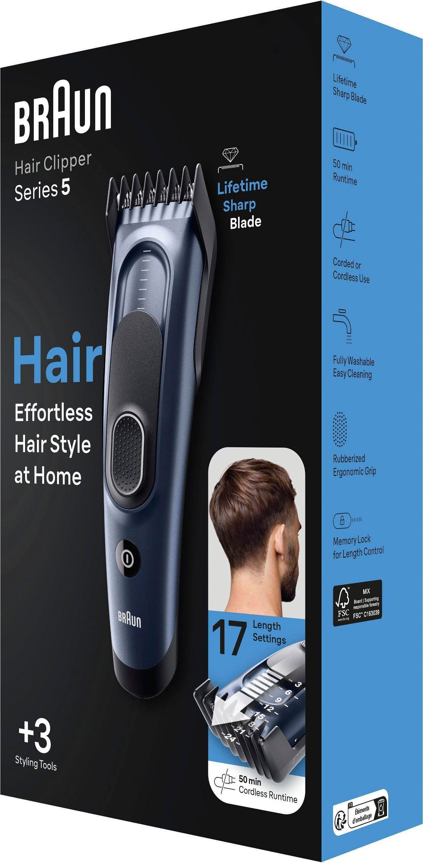 Braun Tondeuse HC5350 17 lengte-instellingen, nat afneembaar