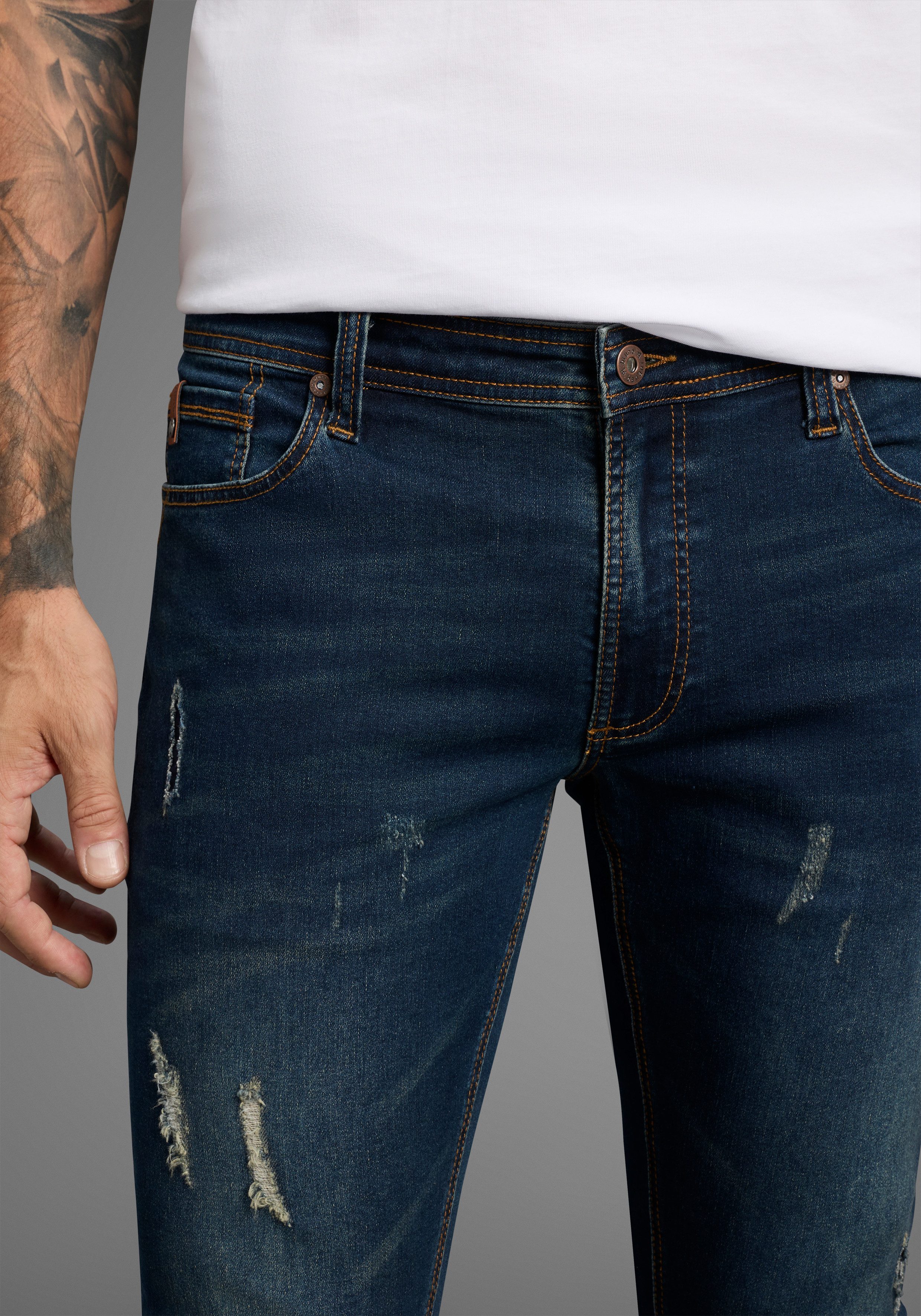 Bruno Banani Slim fit jeans Grady smalle pasvorm, lage taillehoogte, met steekzakken