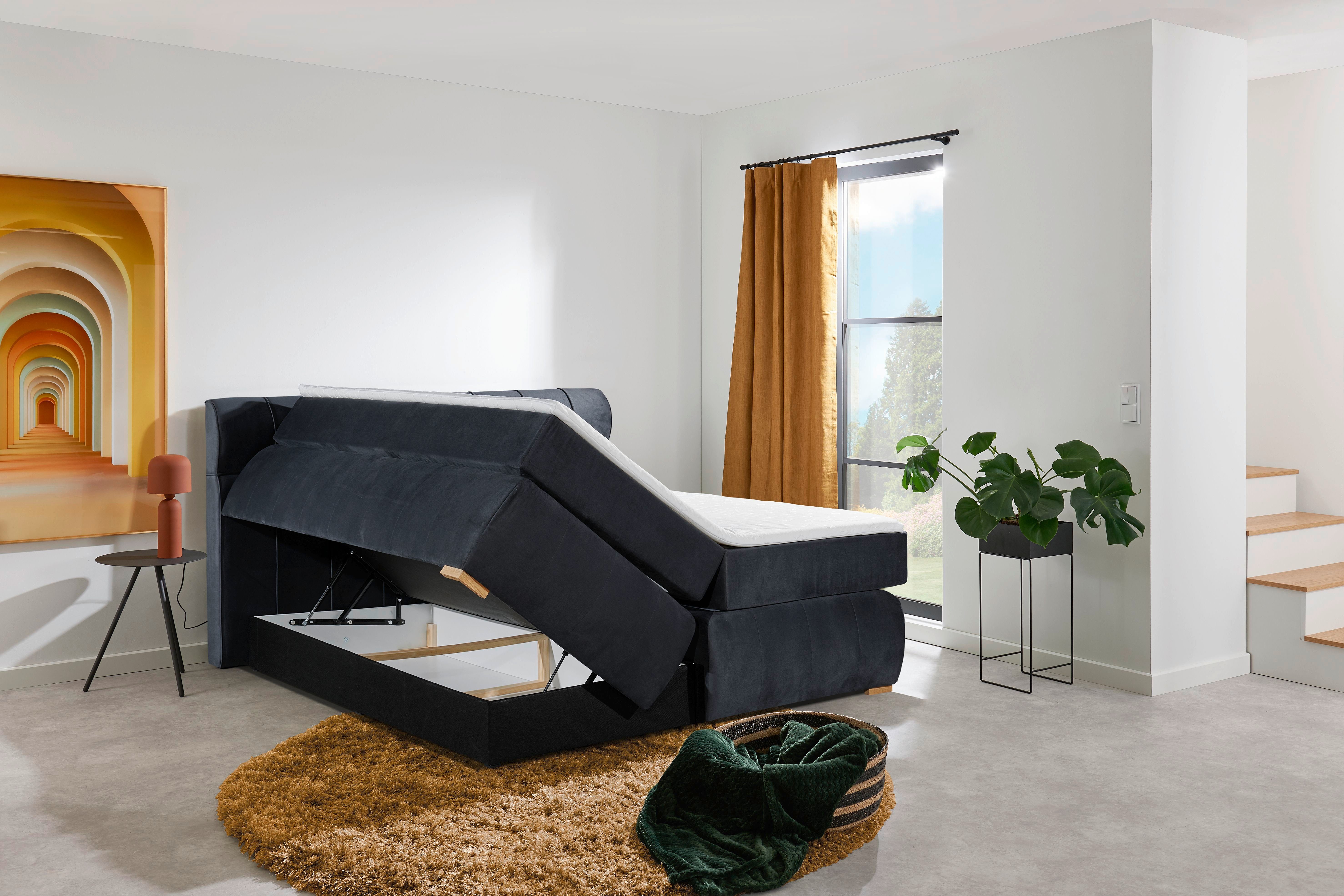 Places of Style Boxspring Felicia in h4, incl. matrastopper en bedbox