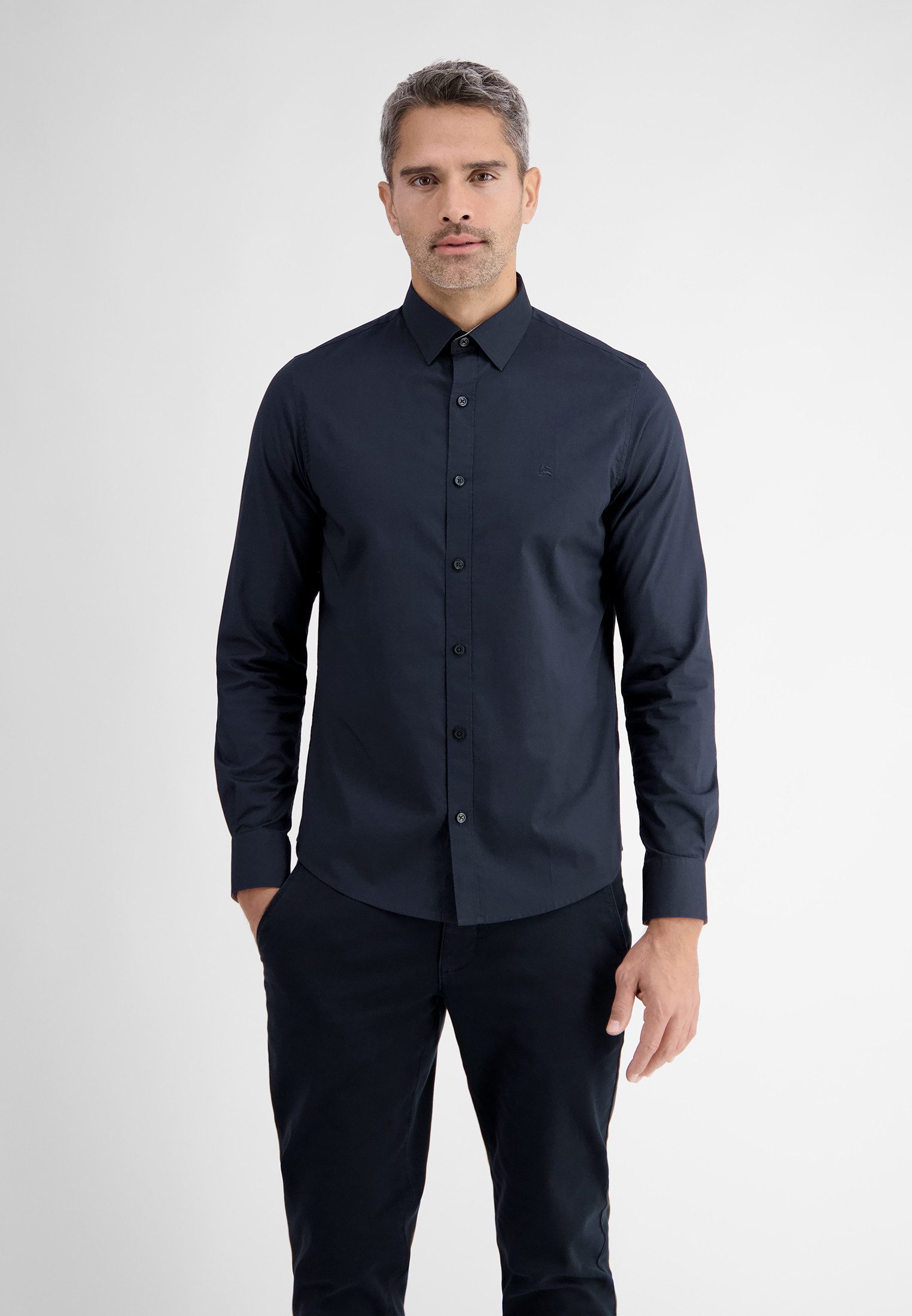 Lerros Overhemd met lange mouwen LERROS basic poplin overhemd, kentkraag
