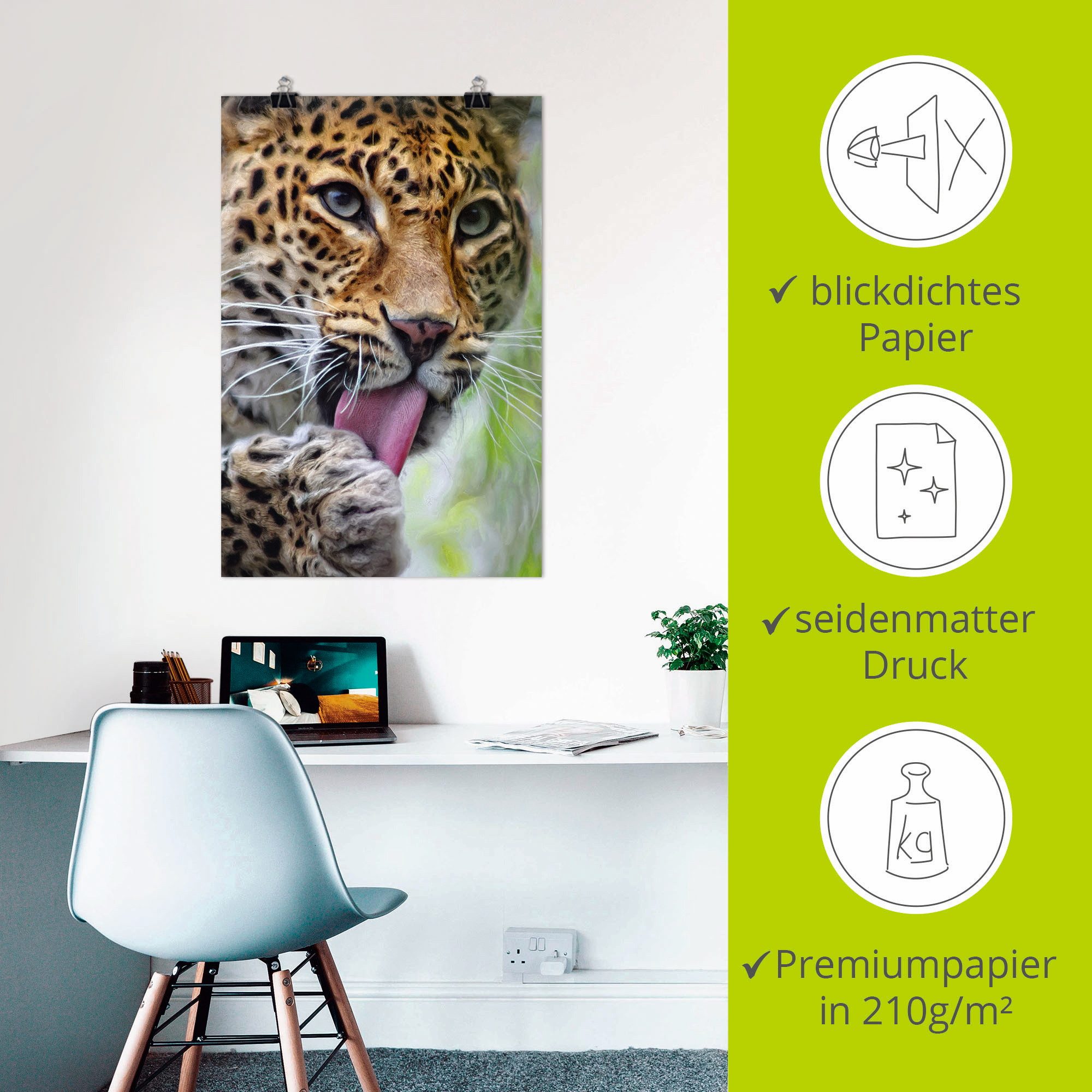 Artland Artprint Leopard als artprint op linnen, poster, muursticker in verschillende maten