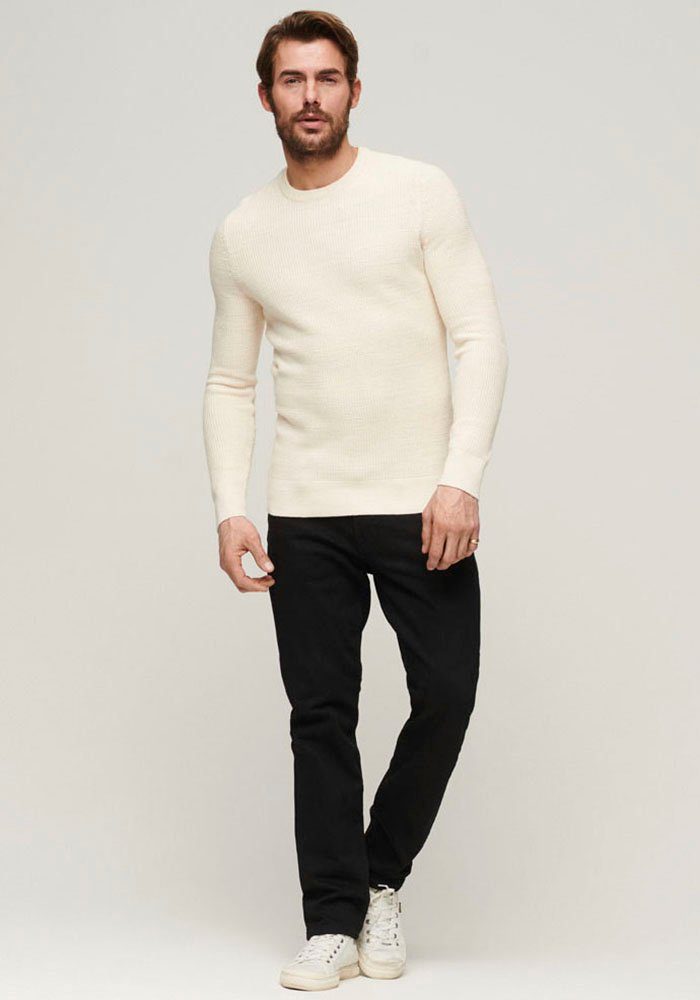 Superdry Gebreide trui TEXTURED CREW KNIT JUMPER met gestructureerd wafelbreipatroon
