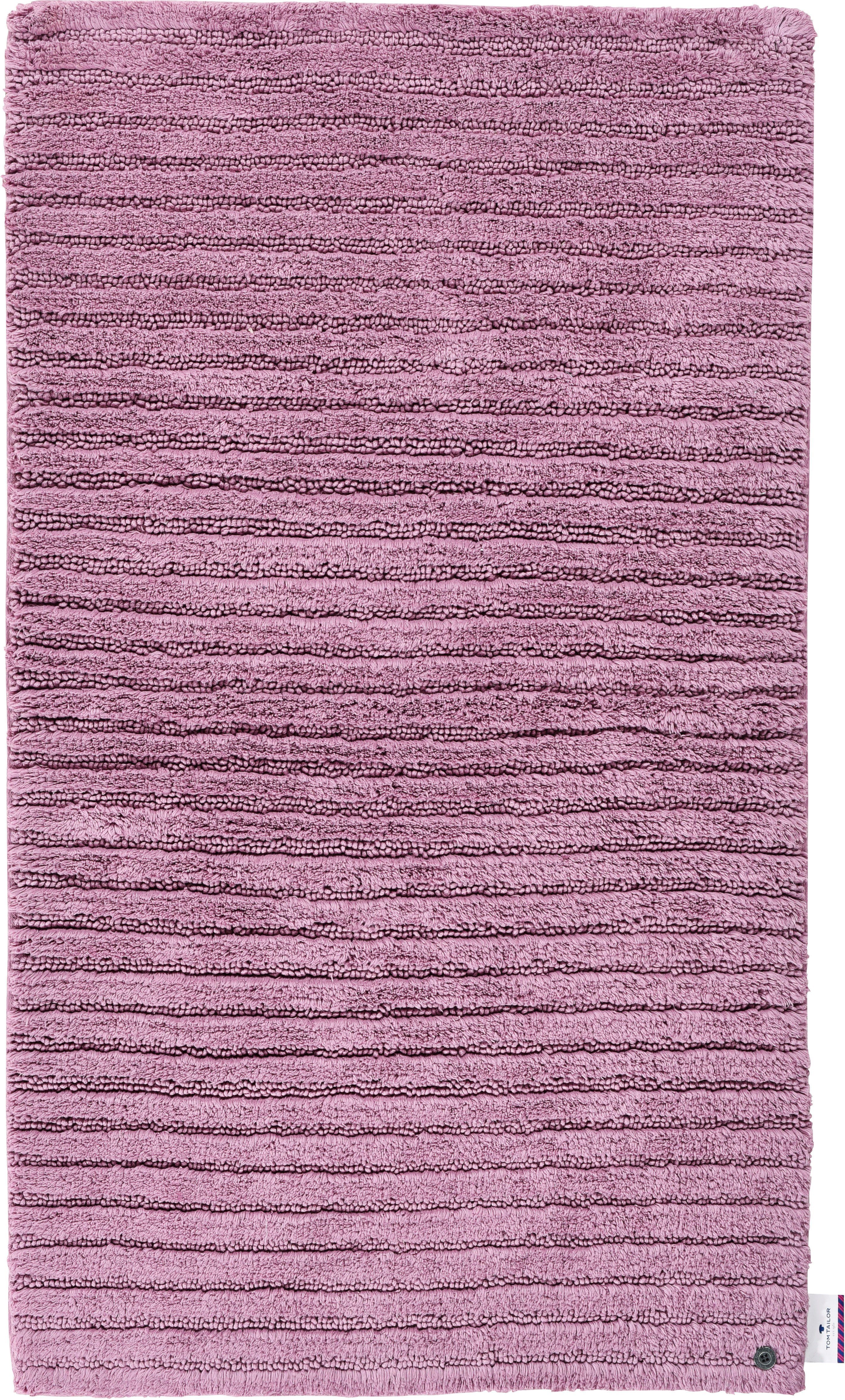 TOM TAILOR HOME Badmat Cotton Stripes Unikleurig, gestreept, puur katoen, reliëfeffect (1 stuk)