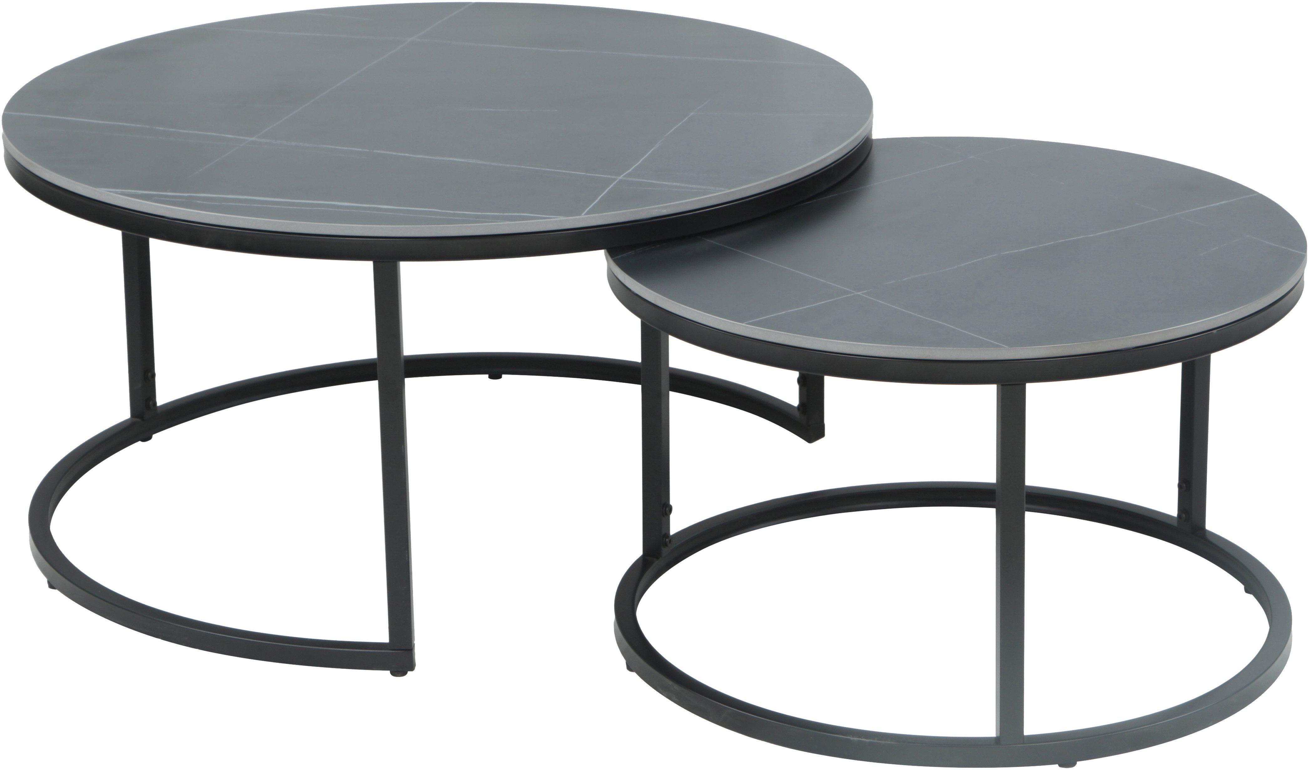 HELA Salontafel LUIS Topseller 2-delige set, 12mm sintersteen, marmerlook, boho salontafel (set, 2 stuks)