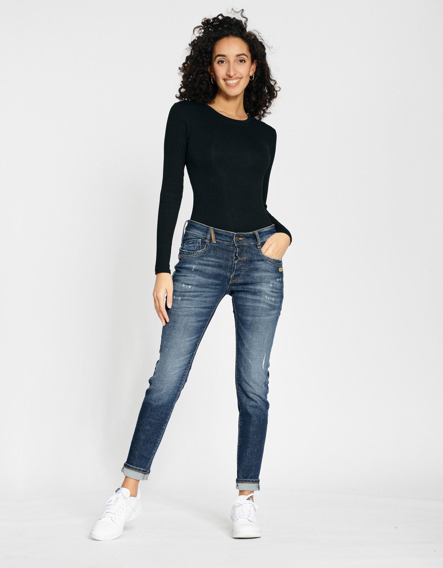 GANG Relax fit jeans 94GERDA met een bijzondere structuur