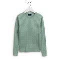gant gebreide trui met klein logoborduursel groen