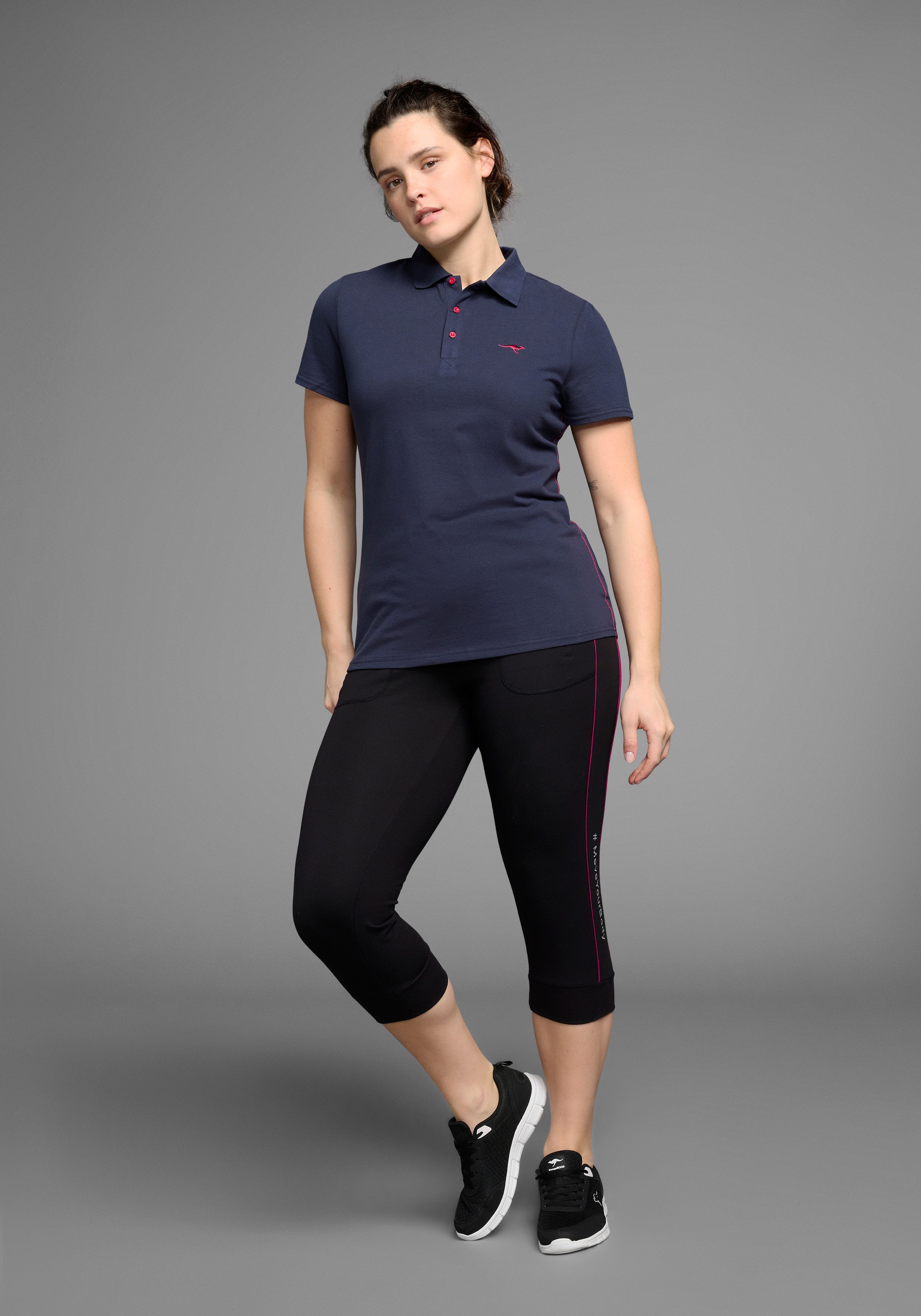 KangaROOS Poloshirt Korte mouwen, effen, polokraag, van katoen