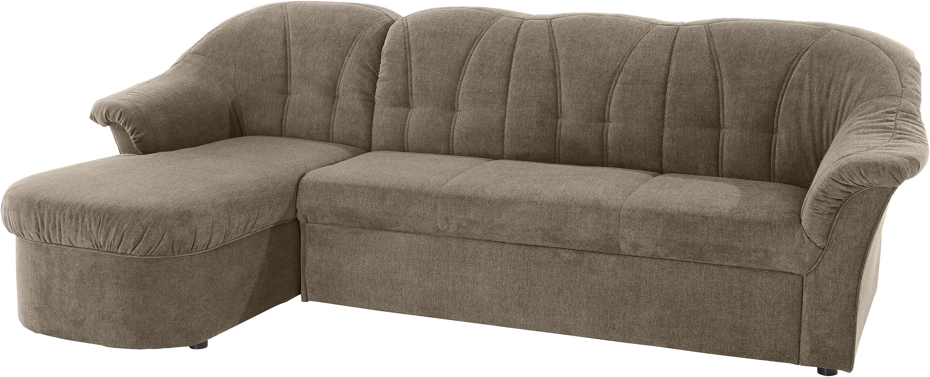 DOMO collection Hoekbank Pegnitz, elegante rugstiksels, comfortabel, L-vorm