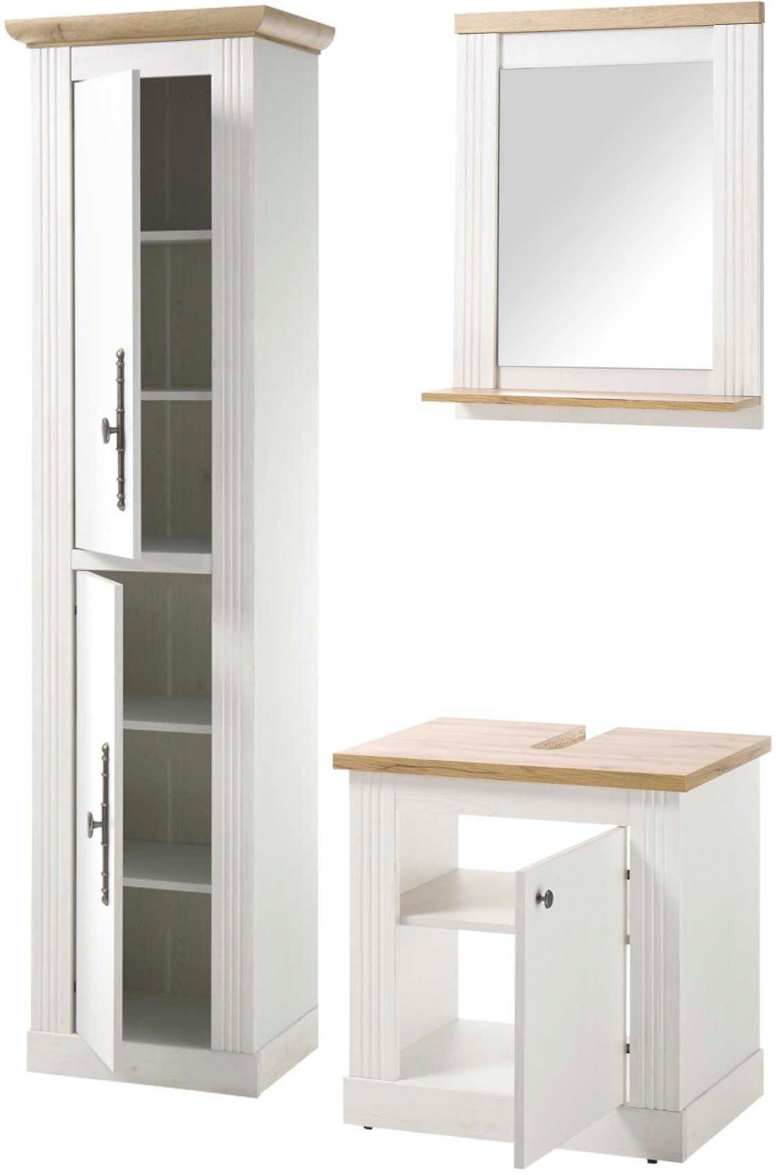 Home affaire Badkamerserie WESTMINSTER, Bad im Landhausstil, 3-teiliges Badezimmer in romantische rustieke stijl, exclusief by otto (3-delig)