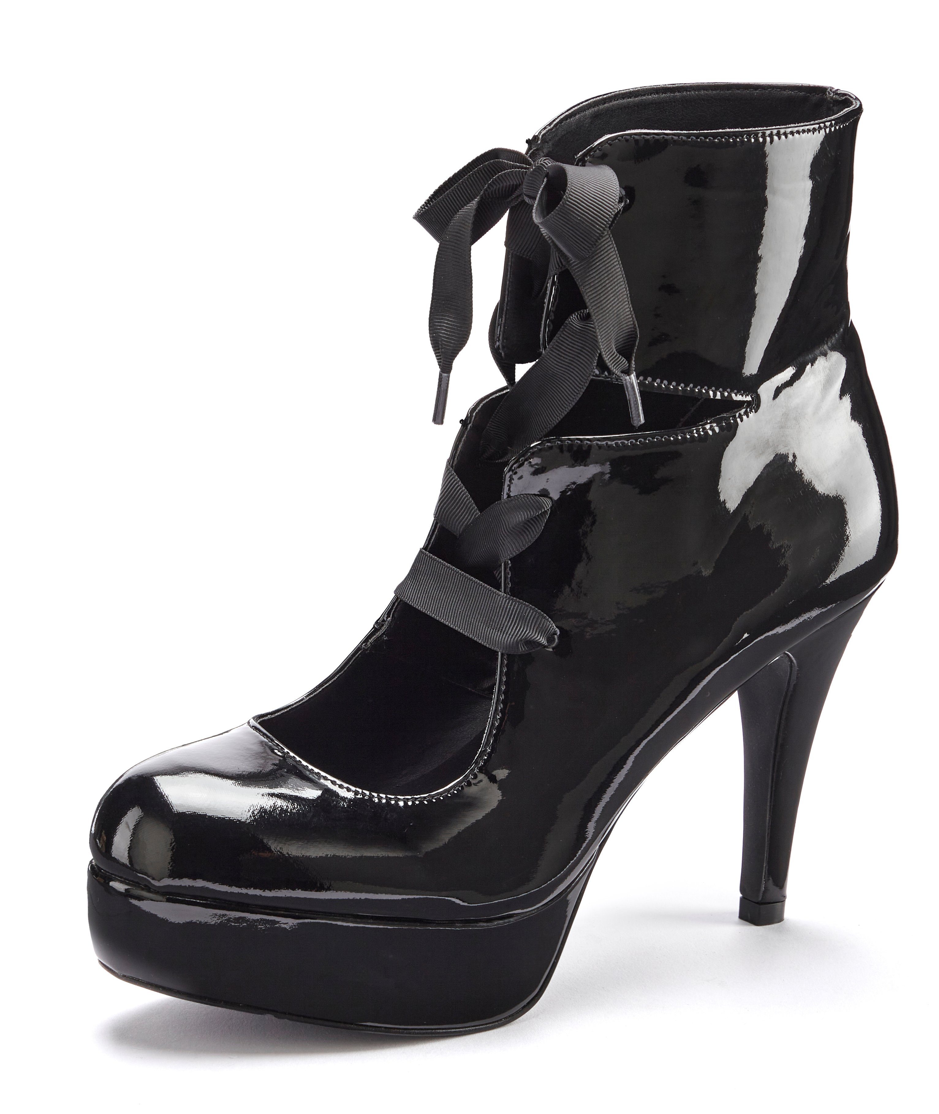 Lascana Belle Affaire Highheel sandaaltjes Lage schoen, sandaal, enkellaars met plateau, laklook