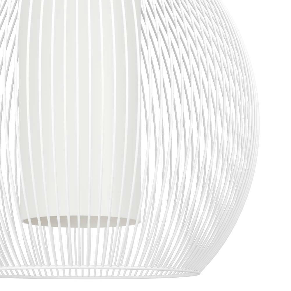EGLO Hanglamp RAZONI 1 Hanglamp, hanglamp van metaal en glas in wit, E27 fitting (1 stuk)