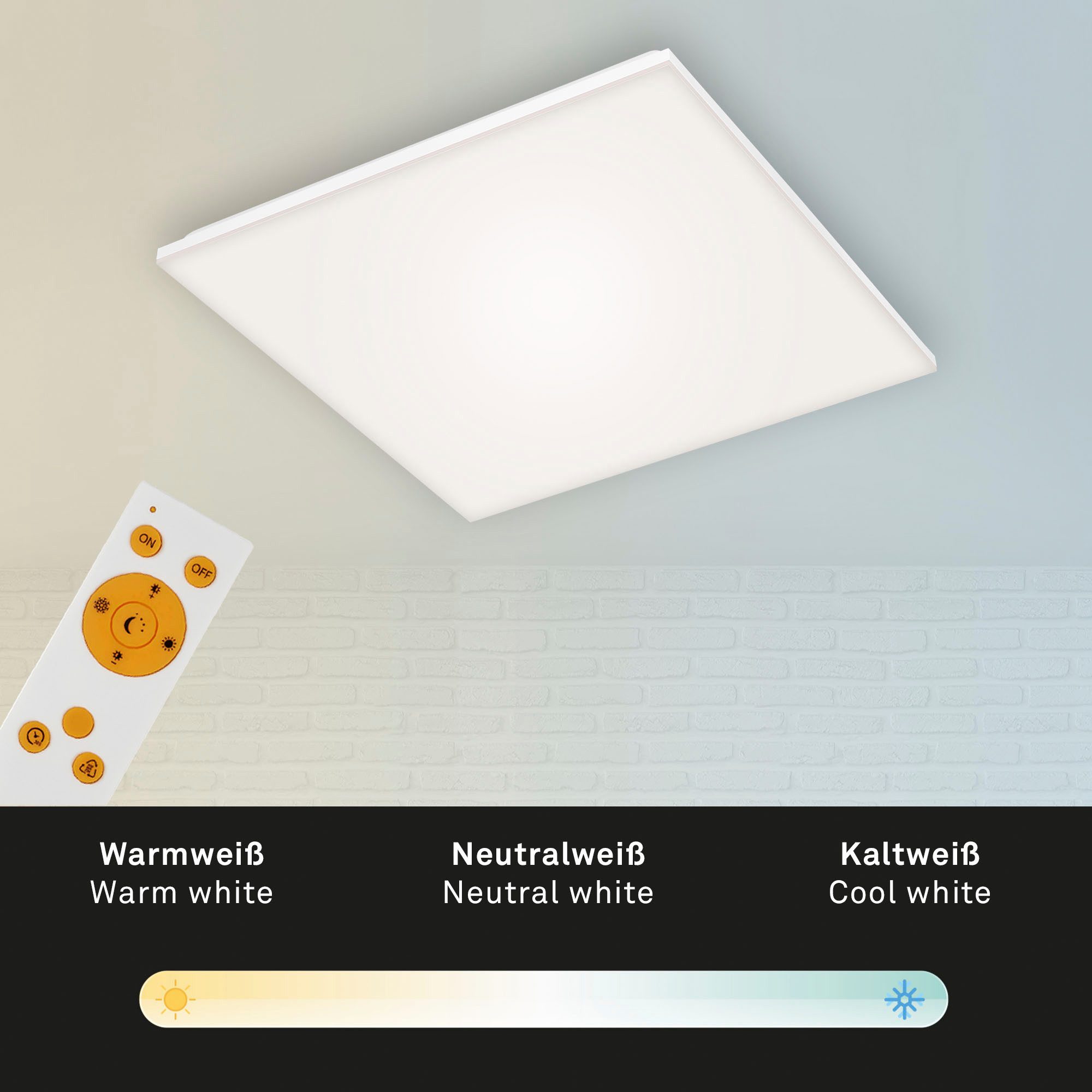 Briloner Leuchten Led-paneel Frameloos CCT LED-paneel, wit, 1xLED/38W