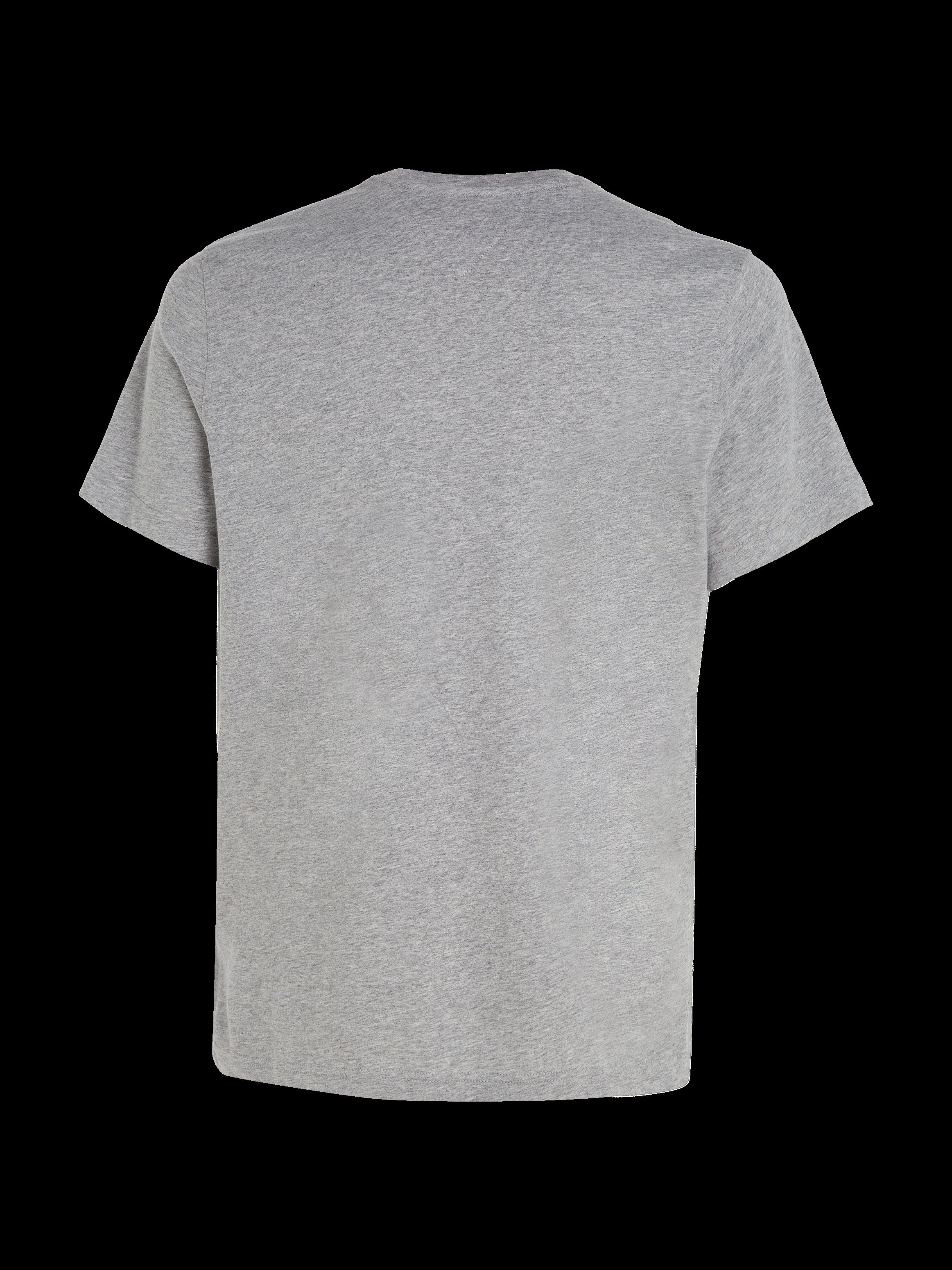 TOMMY JEANS T-shirt TJM ESSENTIAL SOLID TEE met ronde hals en subtiele logo-vlag