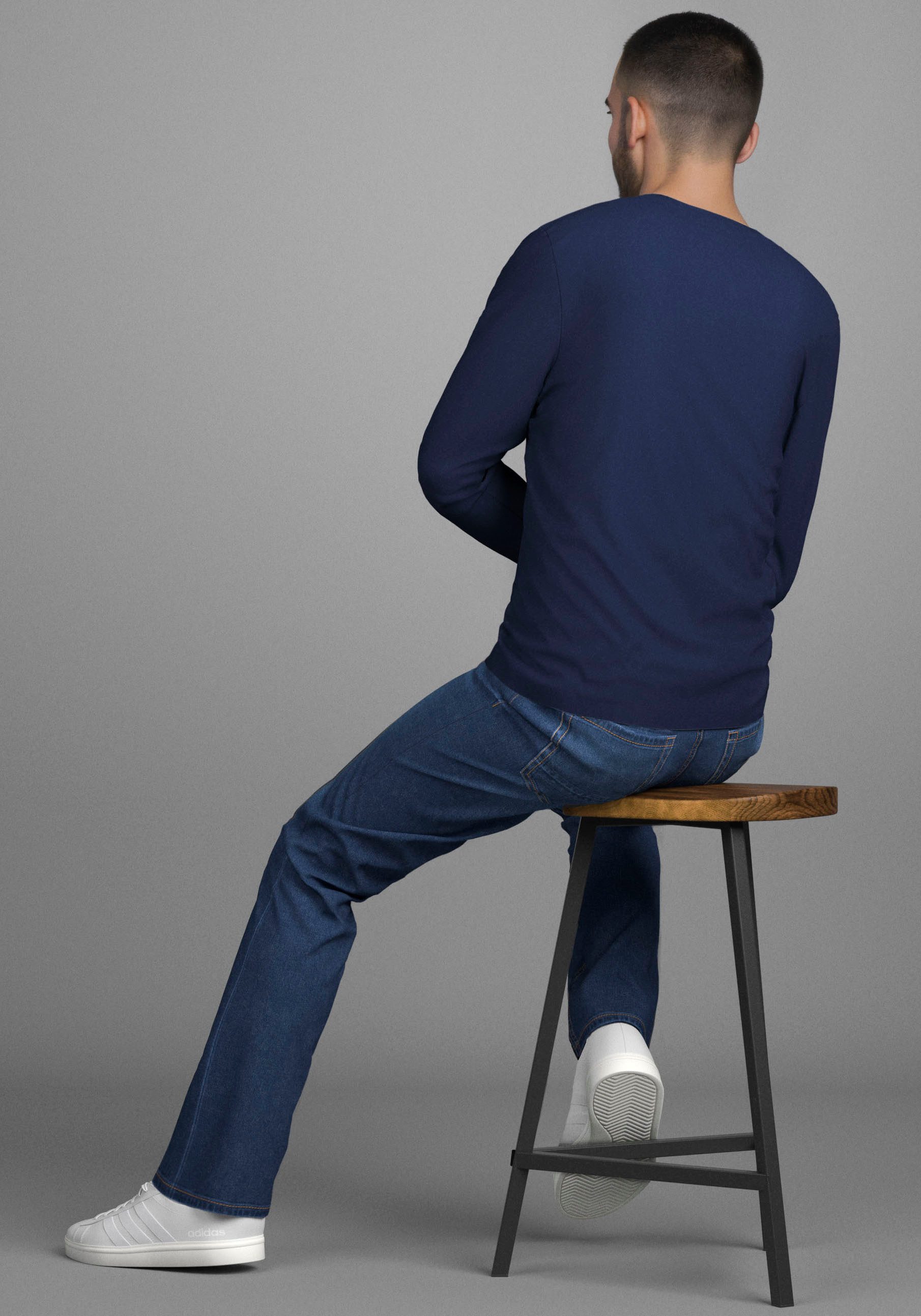 H.I.S Shirt met ronde hals Nieuwe collectie!