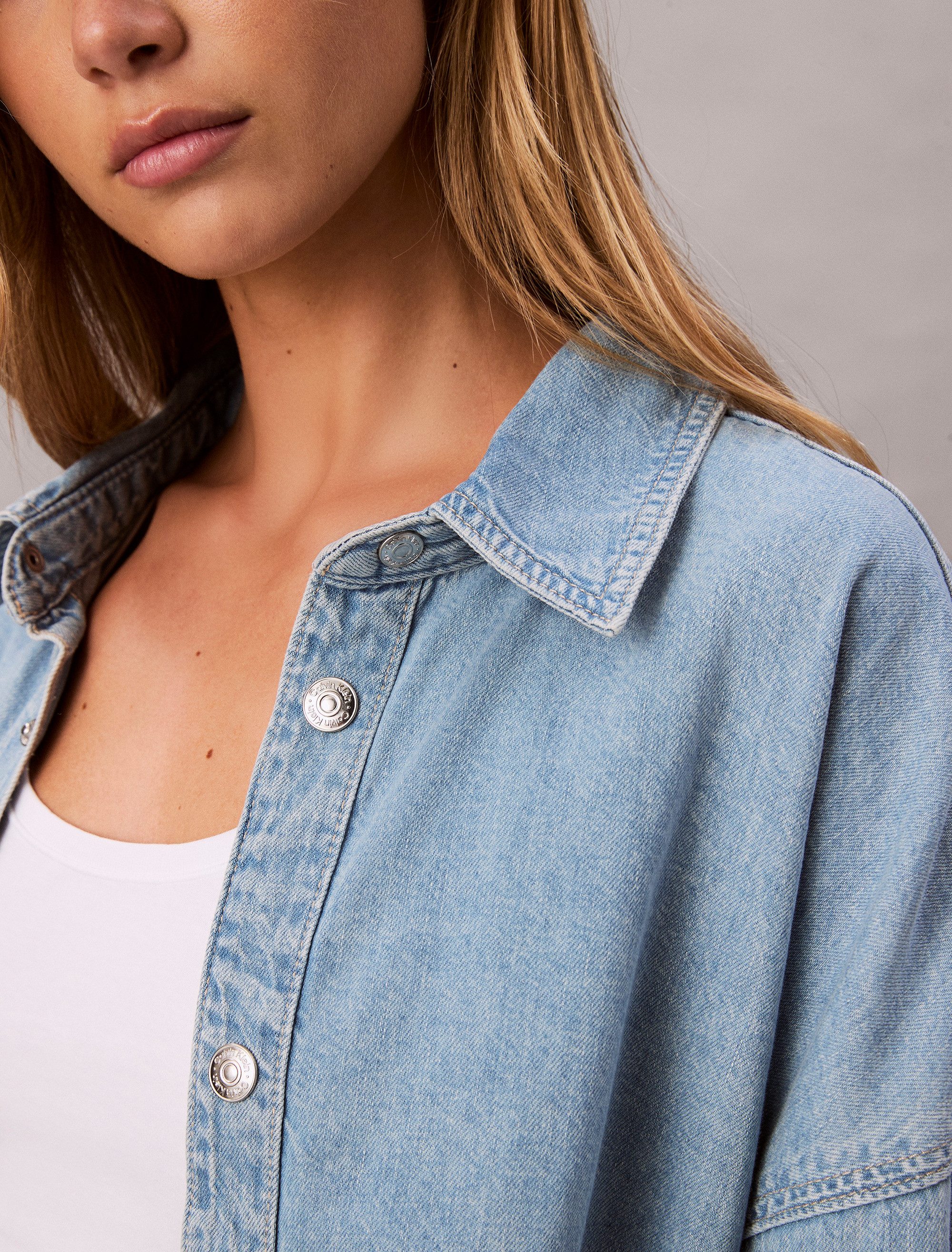 Calvin Klein Overhemdblouse RLXD LNN DNM SHRT AR