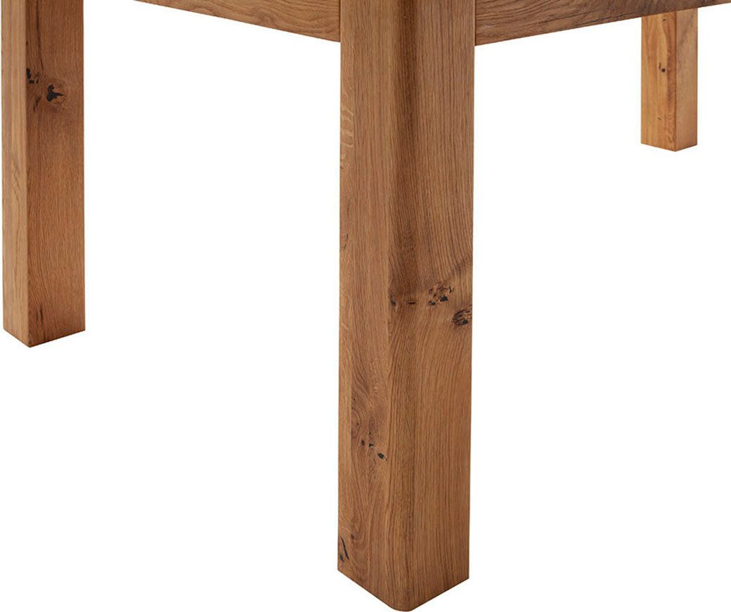 MCA furniture Eettafel ETNA 4-poot tafel Massief hout, doorlopende lamel, blokvoet 10x10 cm, tafelblad 2,5 cm