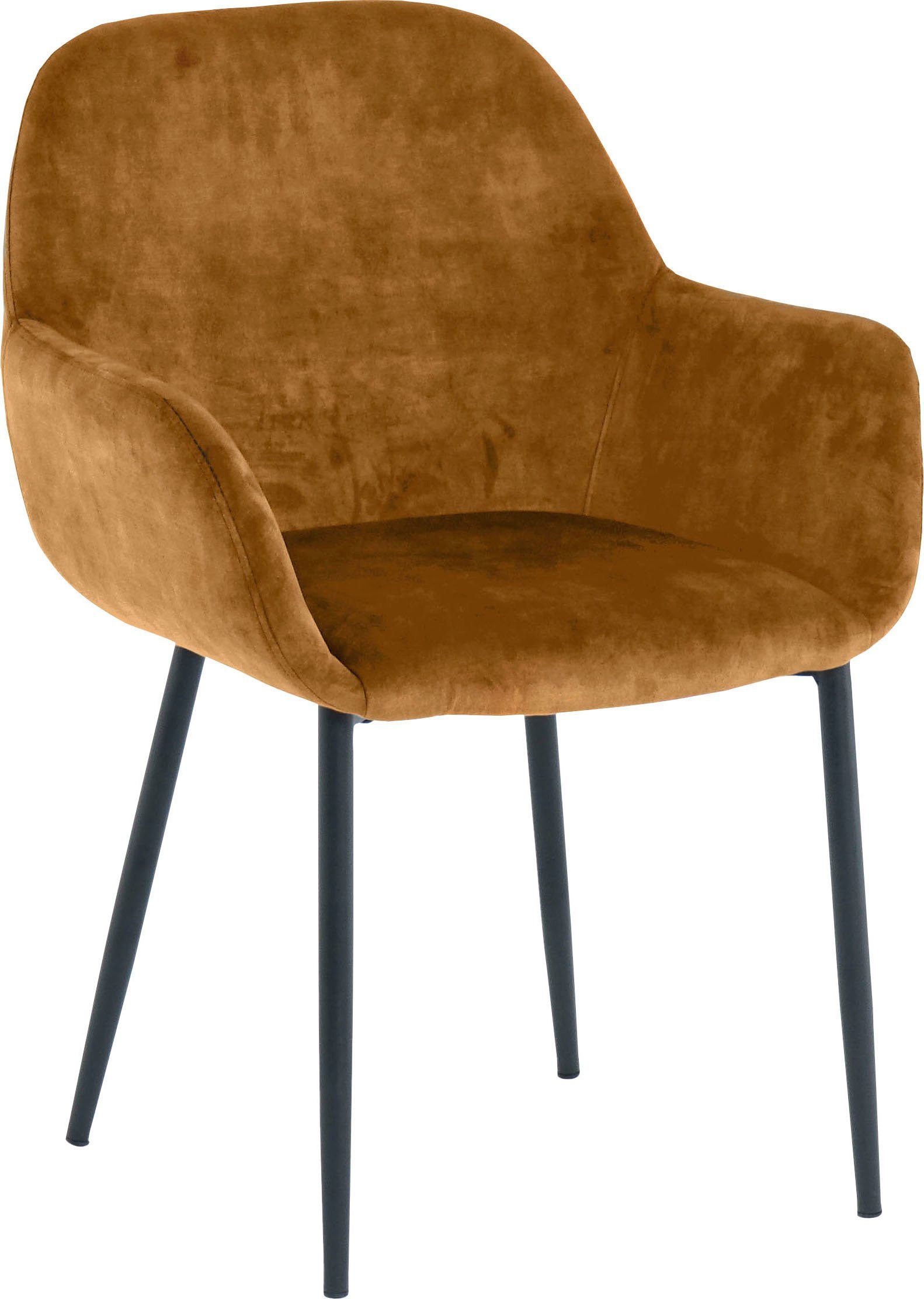 SIT Stoel met armleuningen glamoureuze bekleding in fluwelige look (set, 2 stuks)