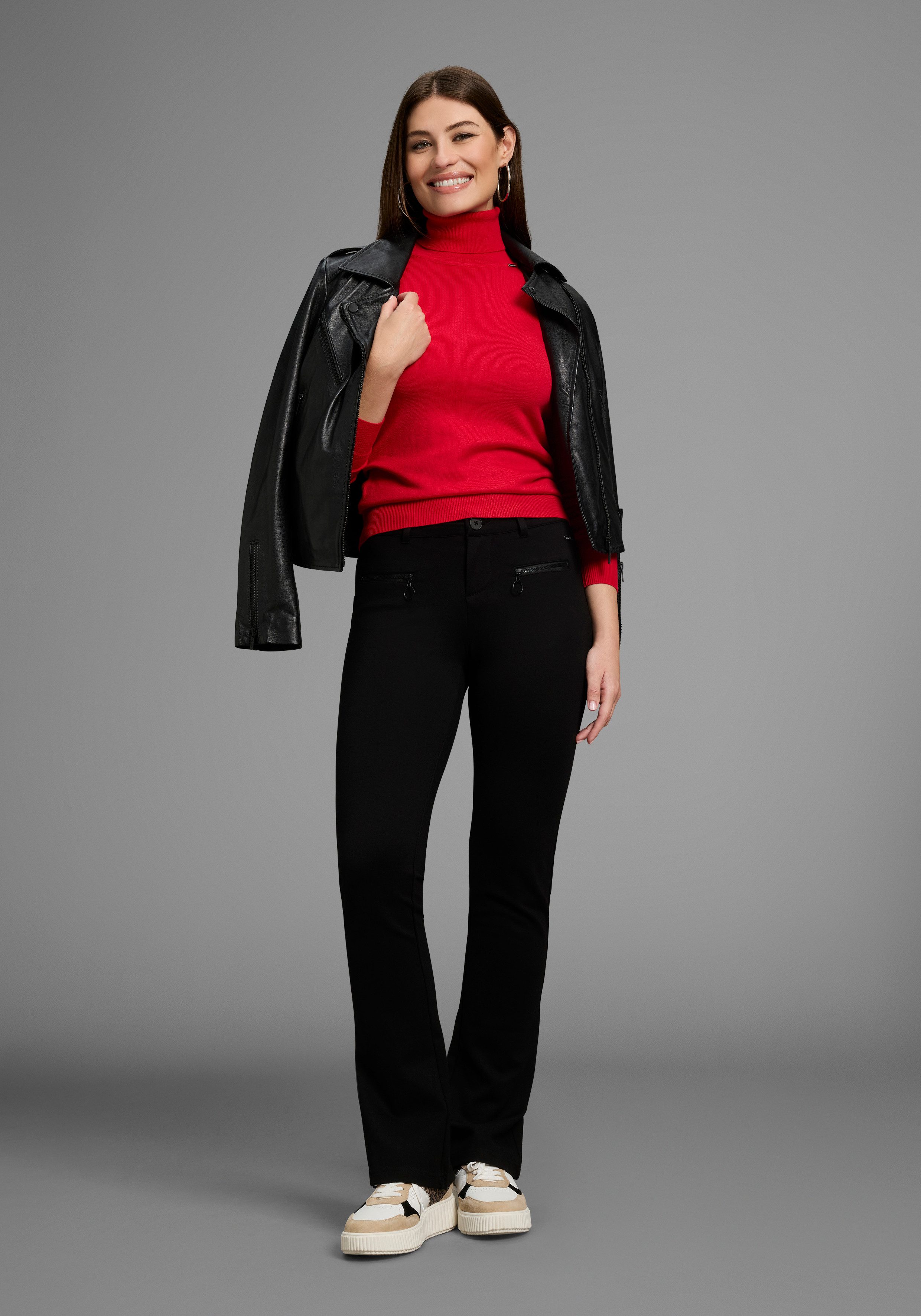 Bruno Banani Broek met wijde pijpen Een ritsdetail - NIEUWE COLLECTIE