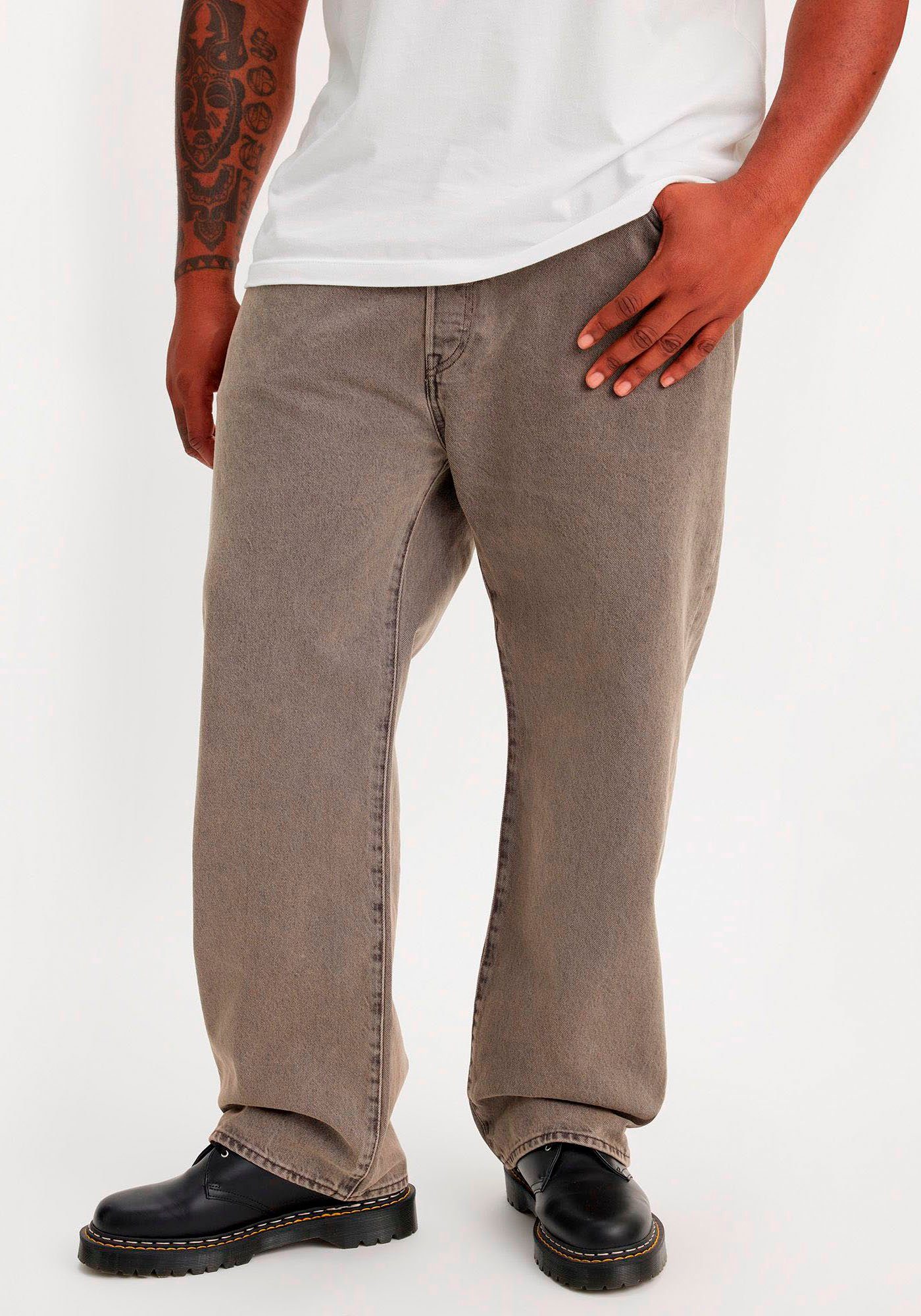 Levi's Plus Straight jeans 501 LEVI'SORIGINAL B&T in verschillende wassingen heren straight jeans maat 46 grijs
