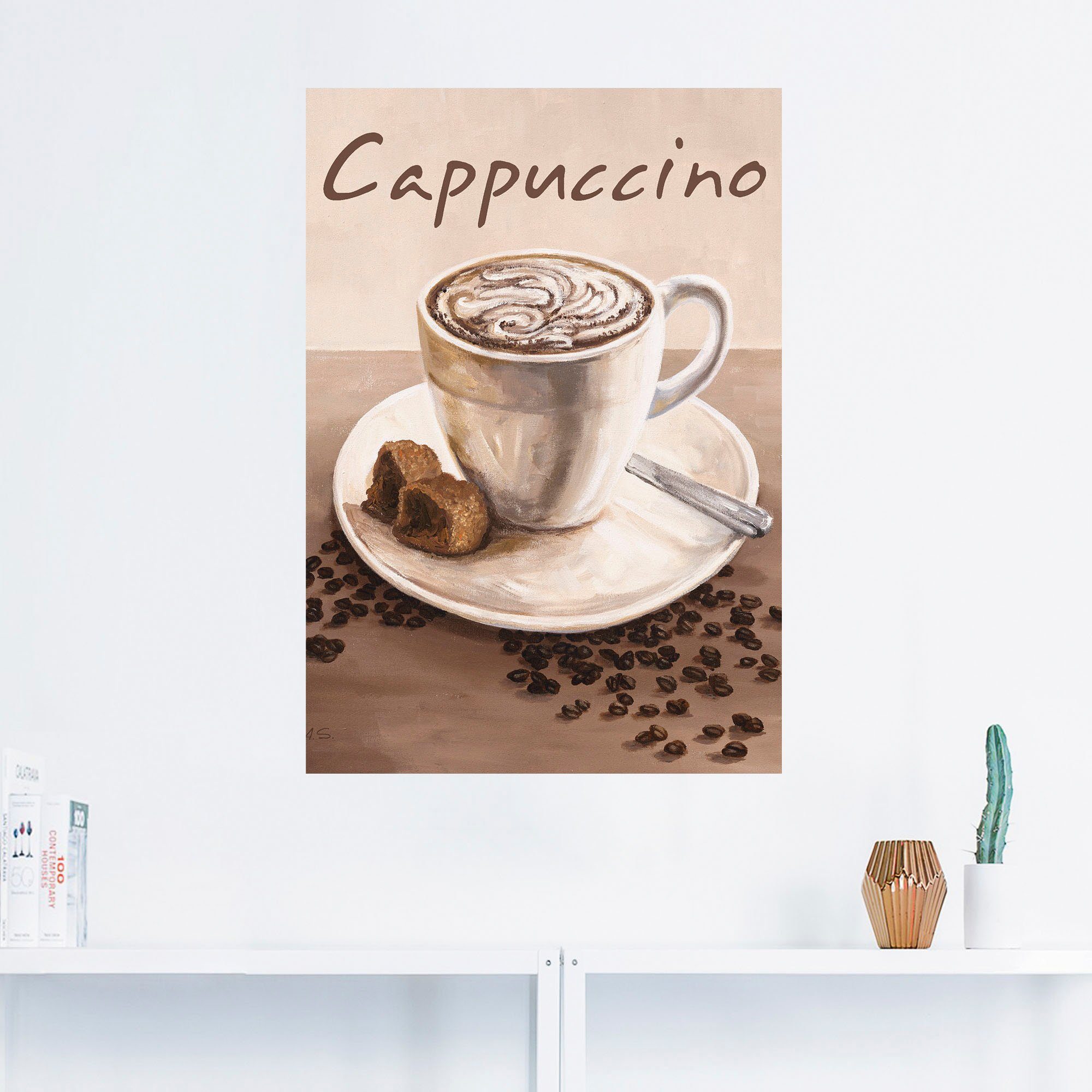 Artland Artprint Cappuccino - koffie als artprint op linnen, poster, muursticker in verschillende maten