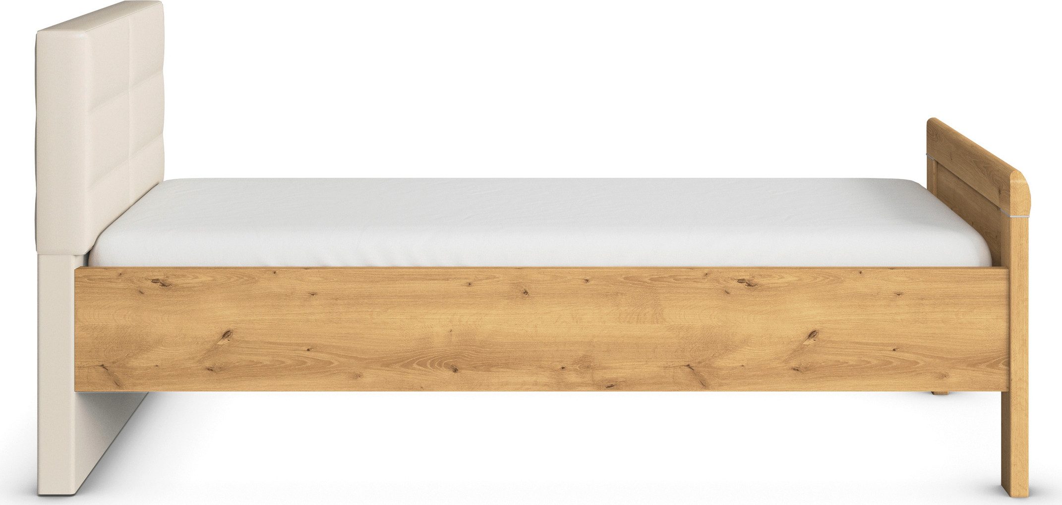 rauch Bed Eenpersoons Stollenbed EVELYN in comfortabele hoogte met gestoffeerd hoofdeinde in elegante stijl made in germany