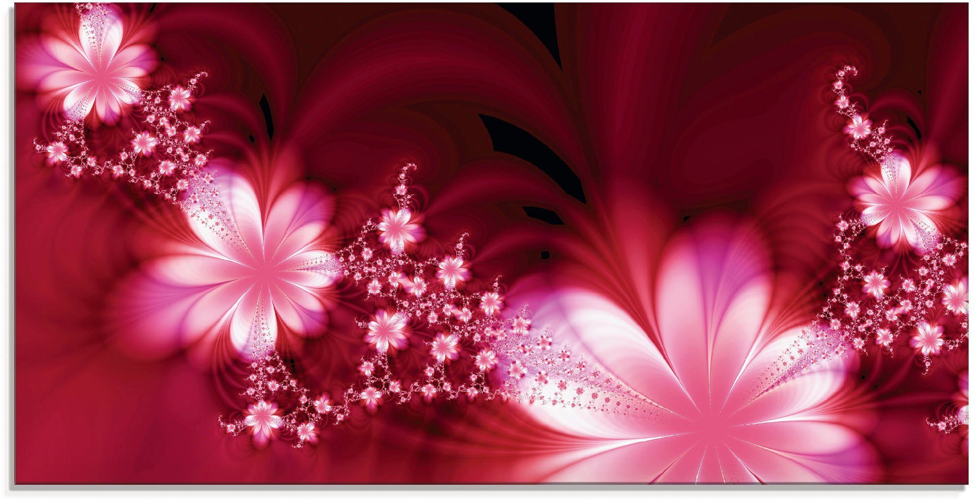 Artland Print op glas Guirlande van bloemen in verschillende maten bloemen rood