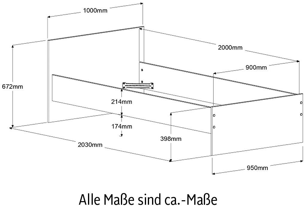 Parisot Tienerkamerset Pirouette (set, 4-delig)