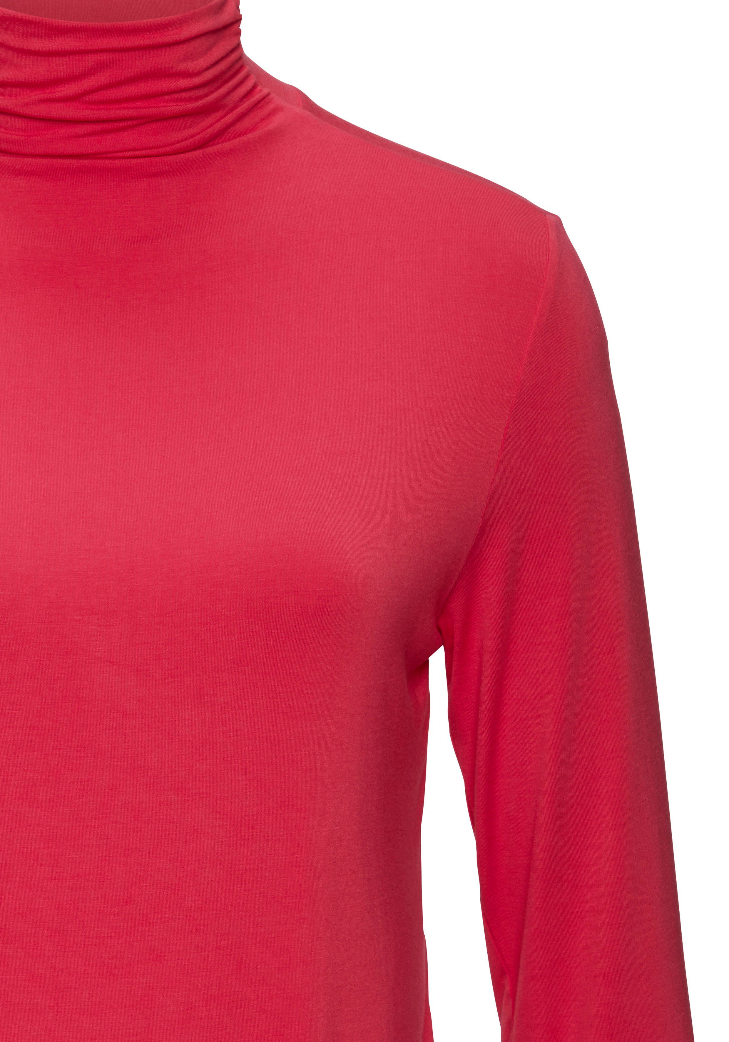 Lascana Shirt met staande kraag Van zachte viscose-stretch van zachte viscosekwaliteit (Set van 2)