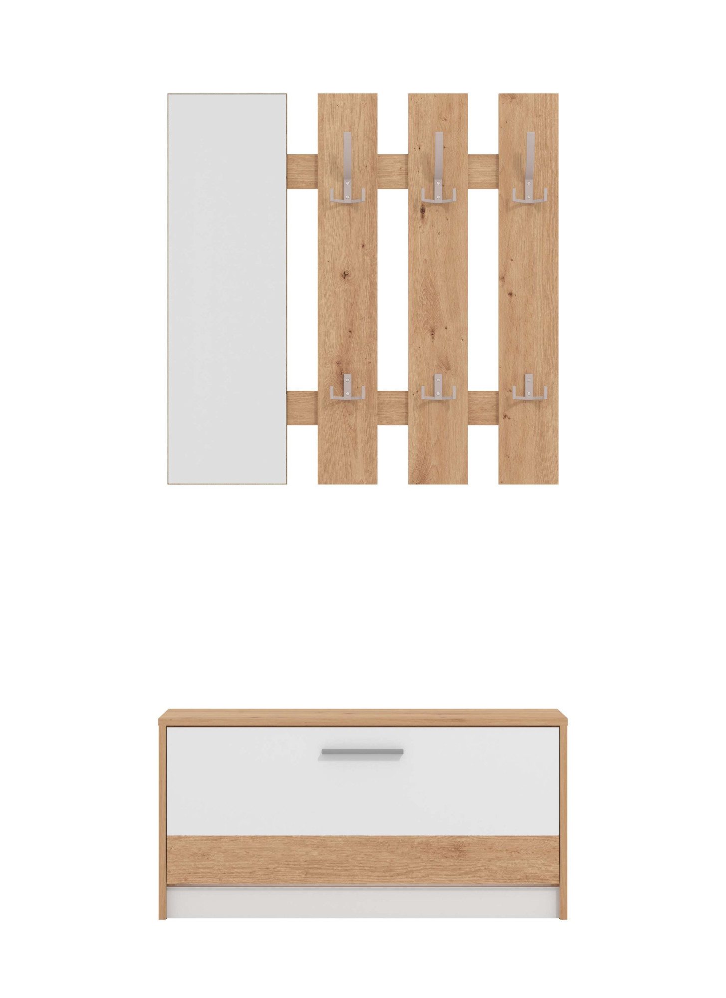 INOSIGN Halmeubelset Rimini, Set 2-delig bestaande uit een garderobepaneel en schoenenkast (2-delig)