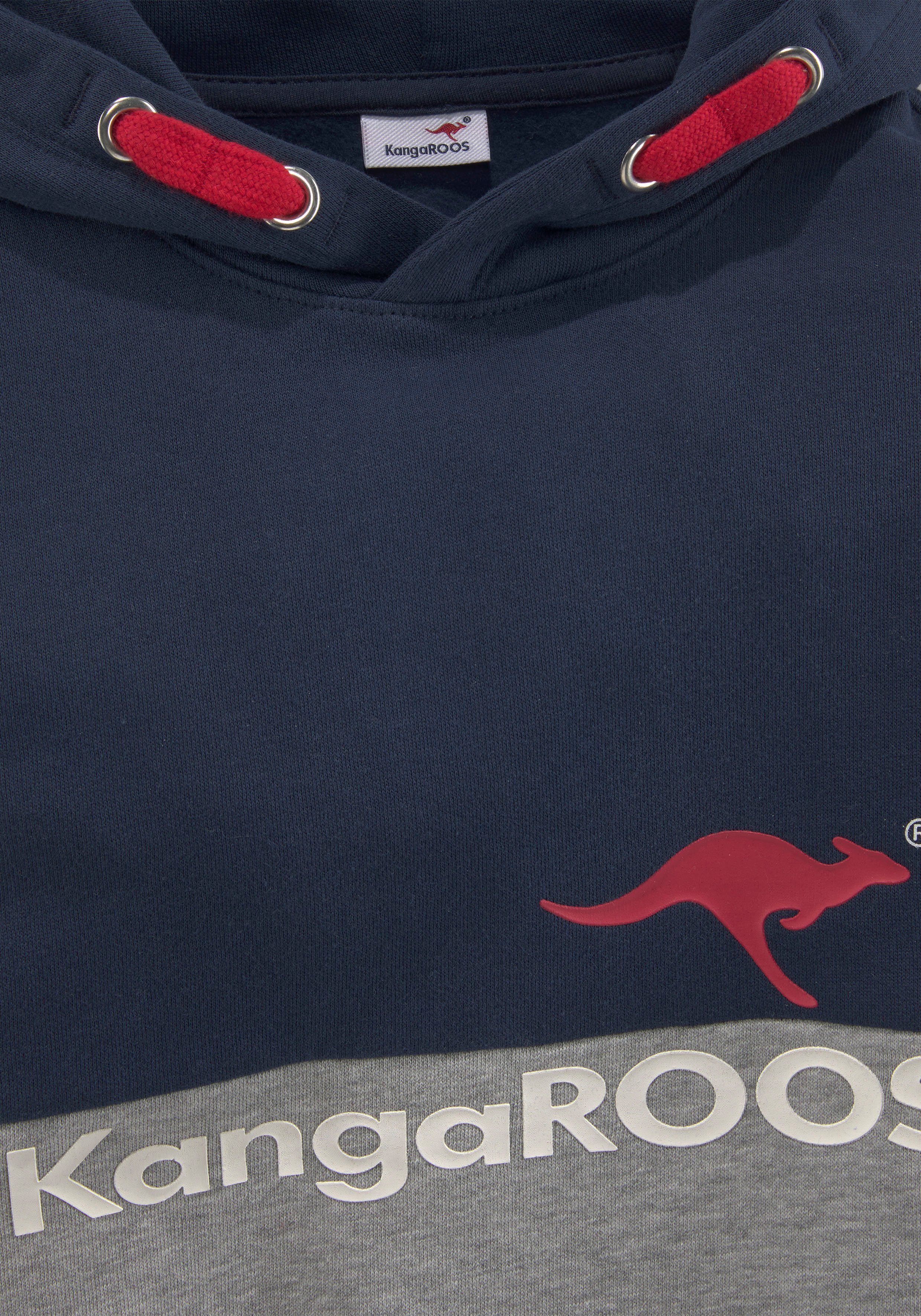 KangaROOS Hoodie Colourblocking Lange mouwen, meerkleurig, met logoprint, van katoen