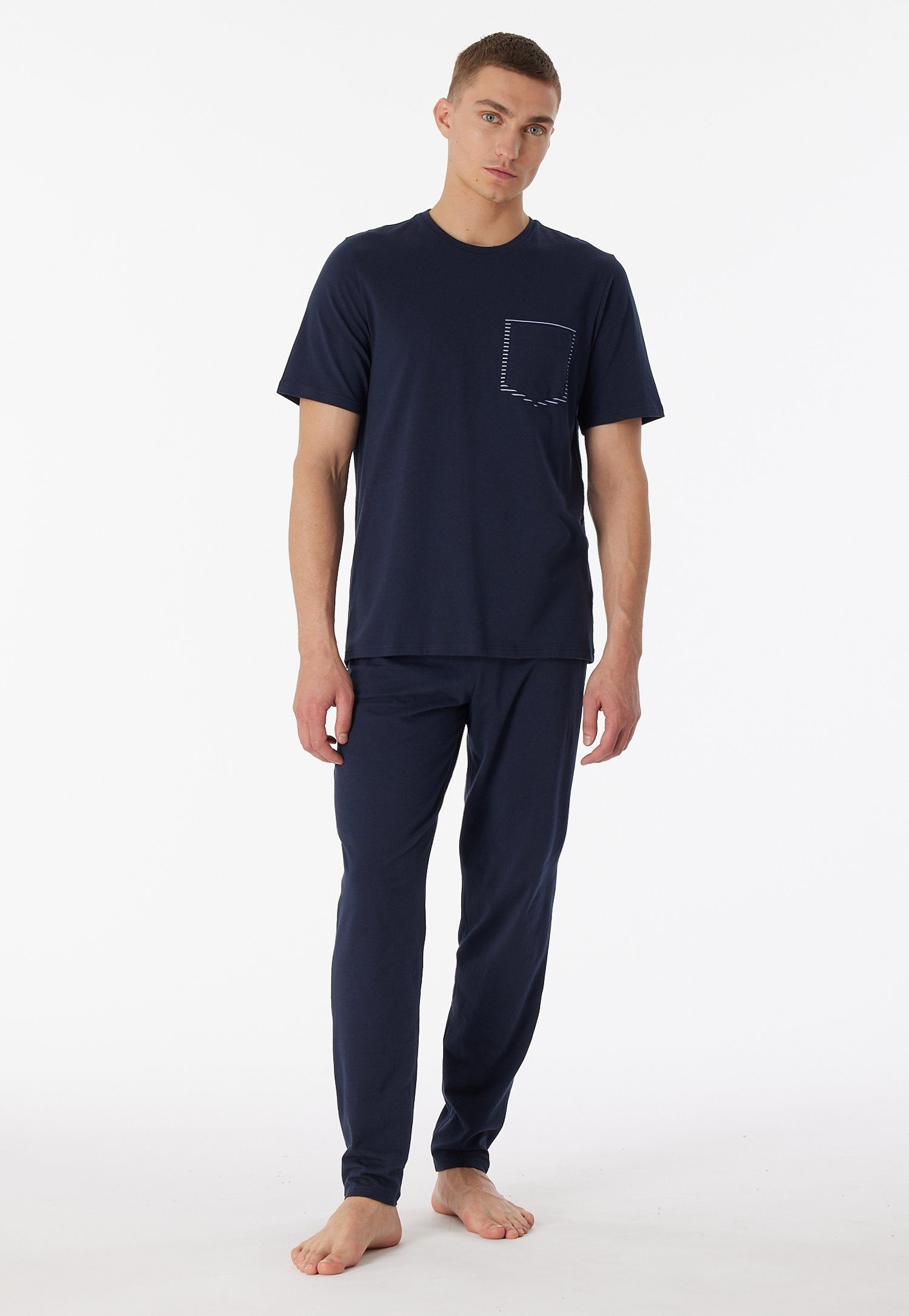 Schiesser Pyjama 95/5 met een ronde hals (2-delig)