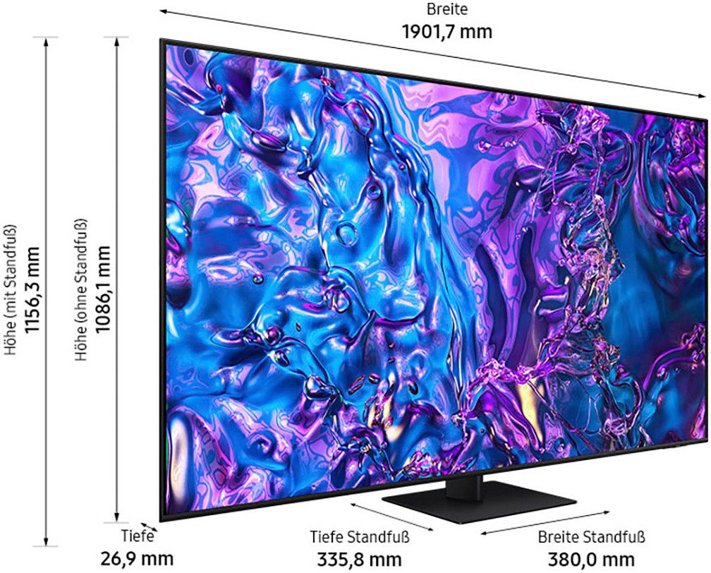 Samsung QLED-TV, 214 cm / 85", 4K Ultra HD, Smart TV, Neural Quantum 4K AI Gen2-processor, tot 120Hz