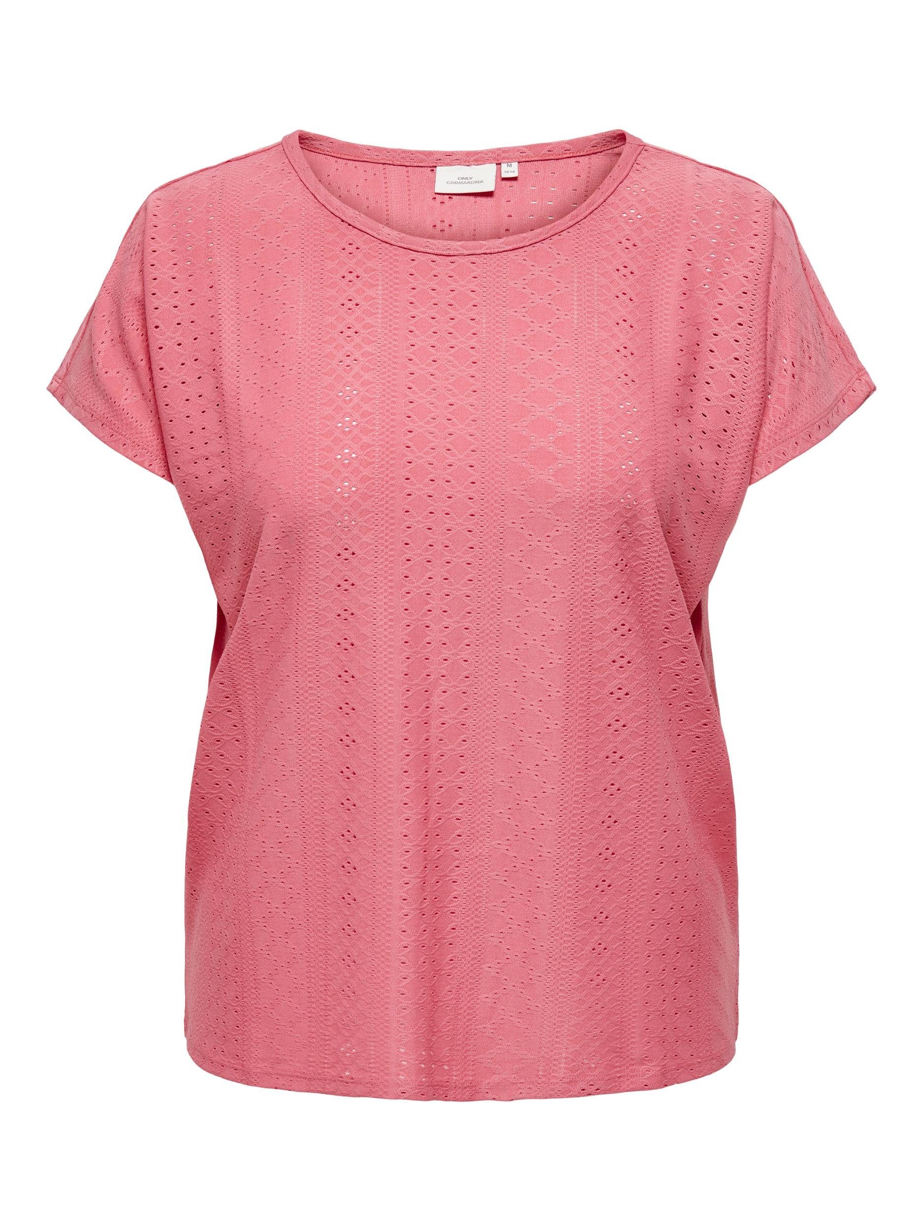 ONLY CARMAKOMA Shirt met korte mouwen CARZABBI LIFE SS V-NECK IN ONE TOP JRS