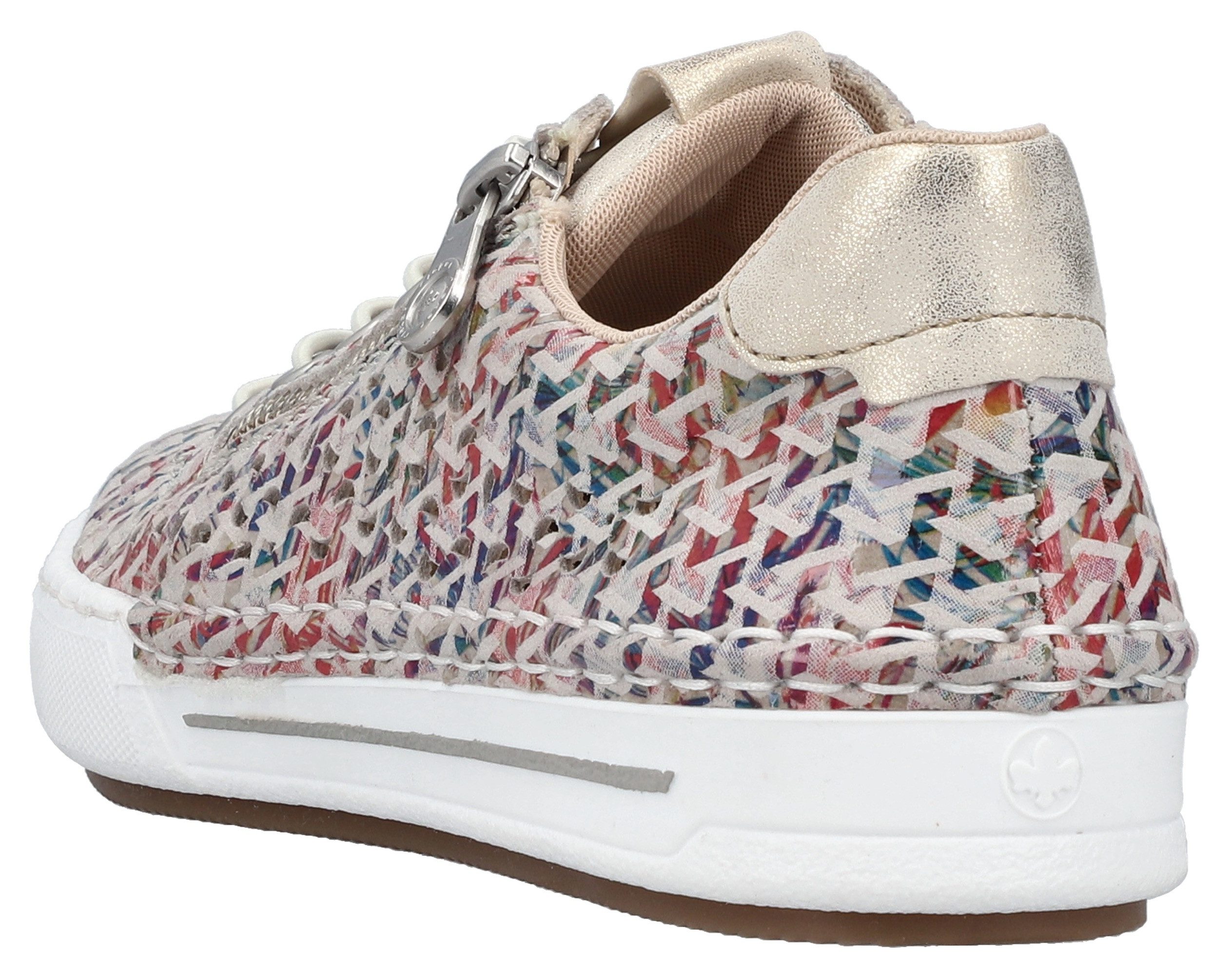 Rieker Slip-on sneakers , instapschoen, lage schoen, vrijetijdsschoen met gewatteerde schacht