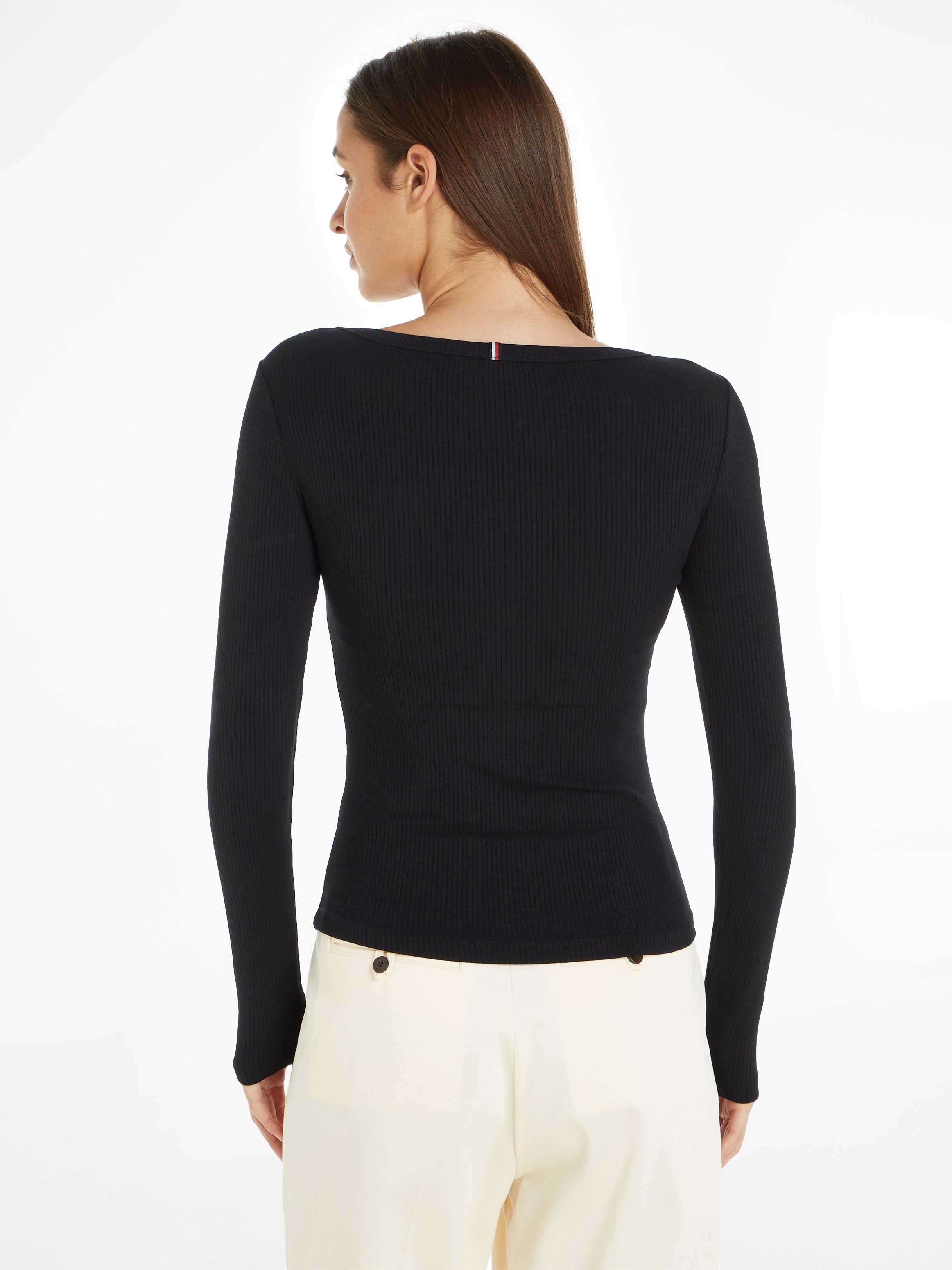Tommy Hilfiger Shirt met lange mouwen SLIM 5X2 RIB O-NK LS