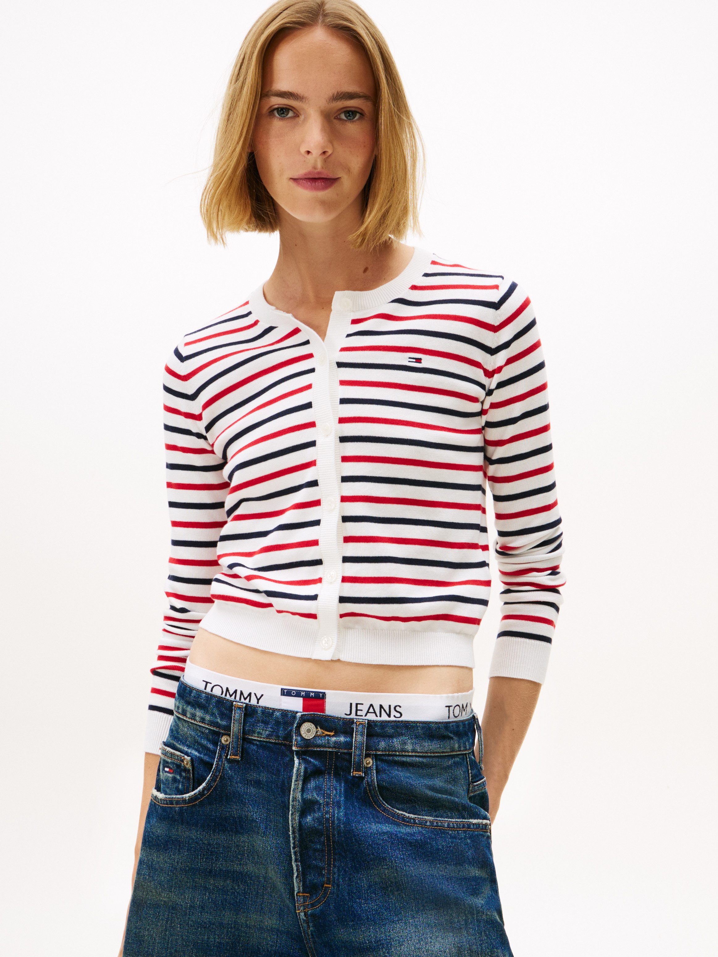 TOMMY JEANS Vest TJW ESSENTIAL CREW NECK CARDIGAN